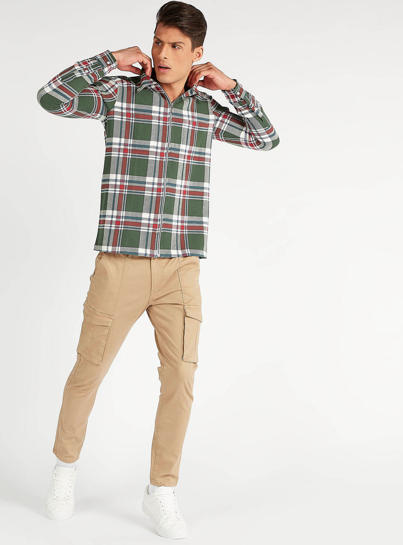 Sustainable Iconic Checked Zip Through Shirt with Long Sleeves-men-clothing-shirts-image-2