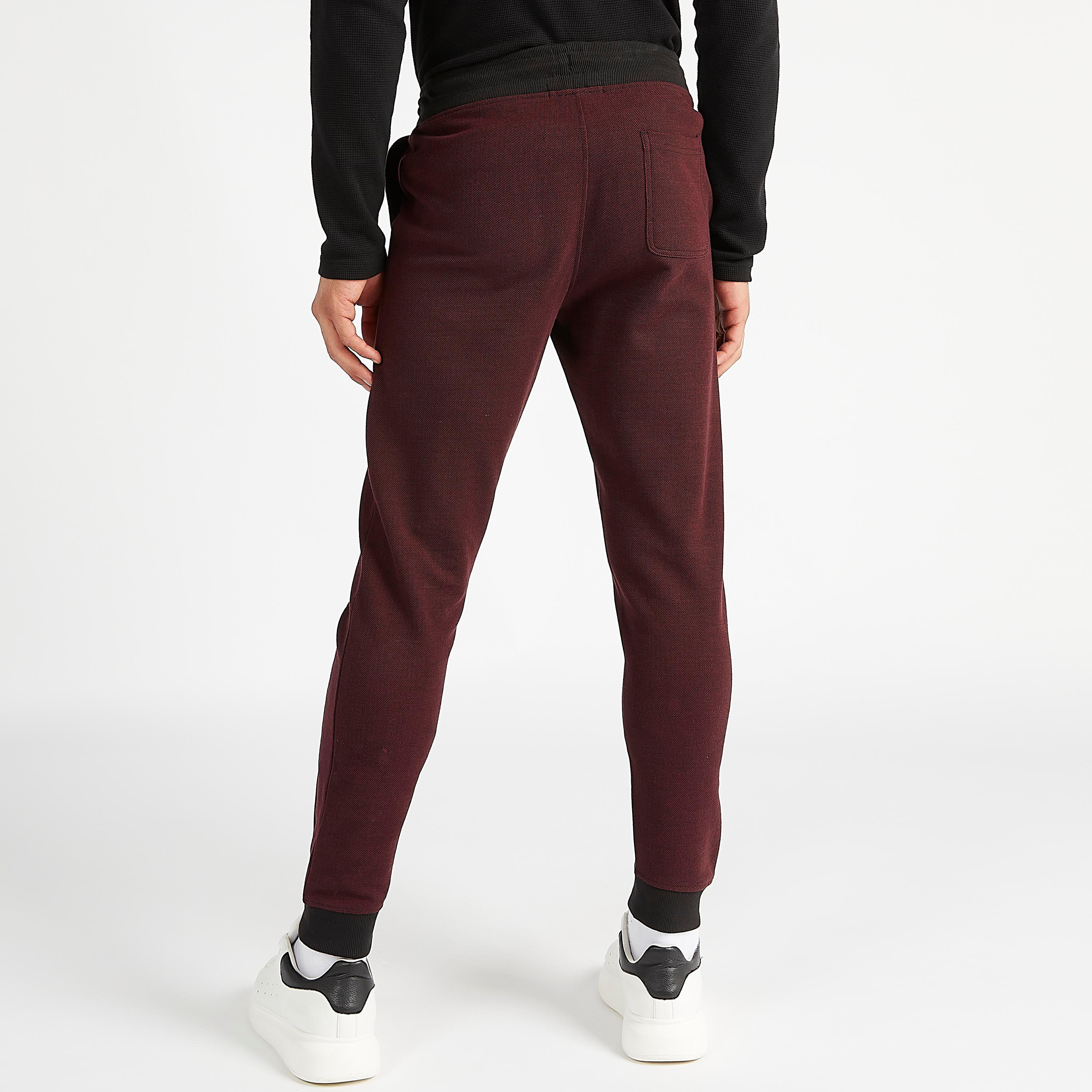 بنطلون رياضي سادة بخصر مطّاطي وجيوب من ايكونيك-men-clothing-bottoms-joggers-image-4