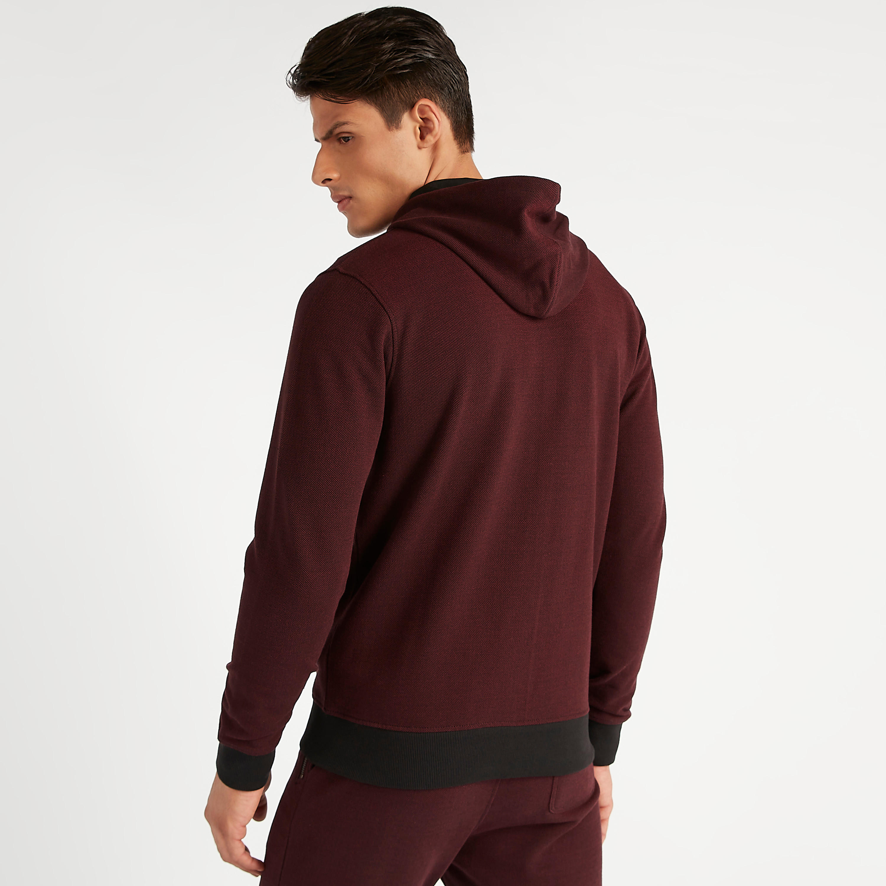 Sustainable Iconic Textured Zip Through Hoodie with Long Sleeves-men-winterwear-hoodiesandsweatshirts-image-4