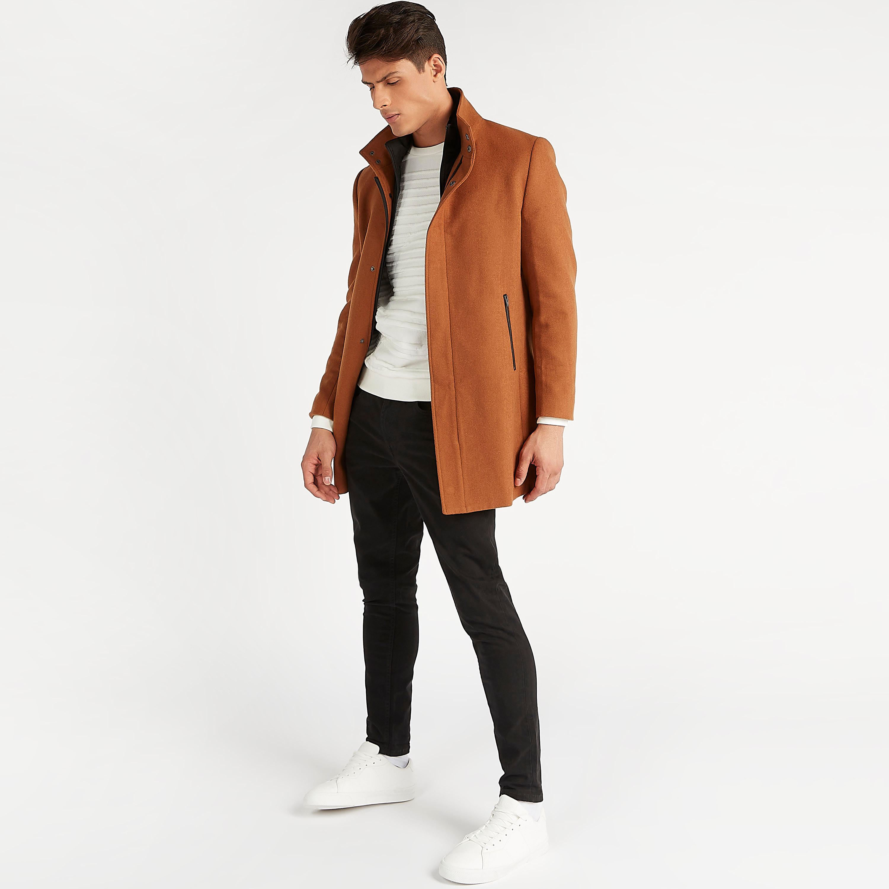 بنطلون مستدام سادة بخصر متوسّط الإرتفاع وجيوب-men-clothing-bottoms-trousersandchinos-trousers-image-2