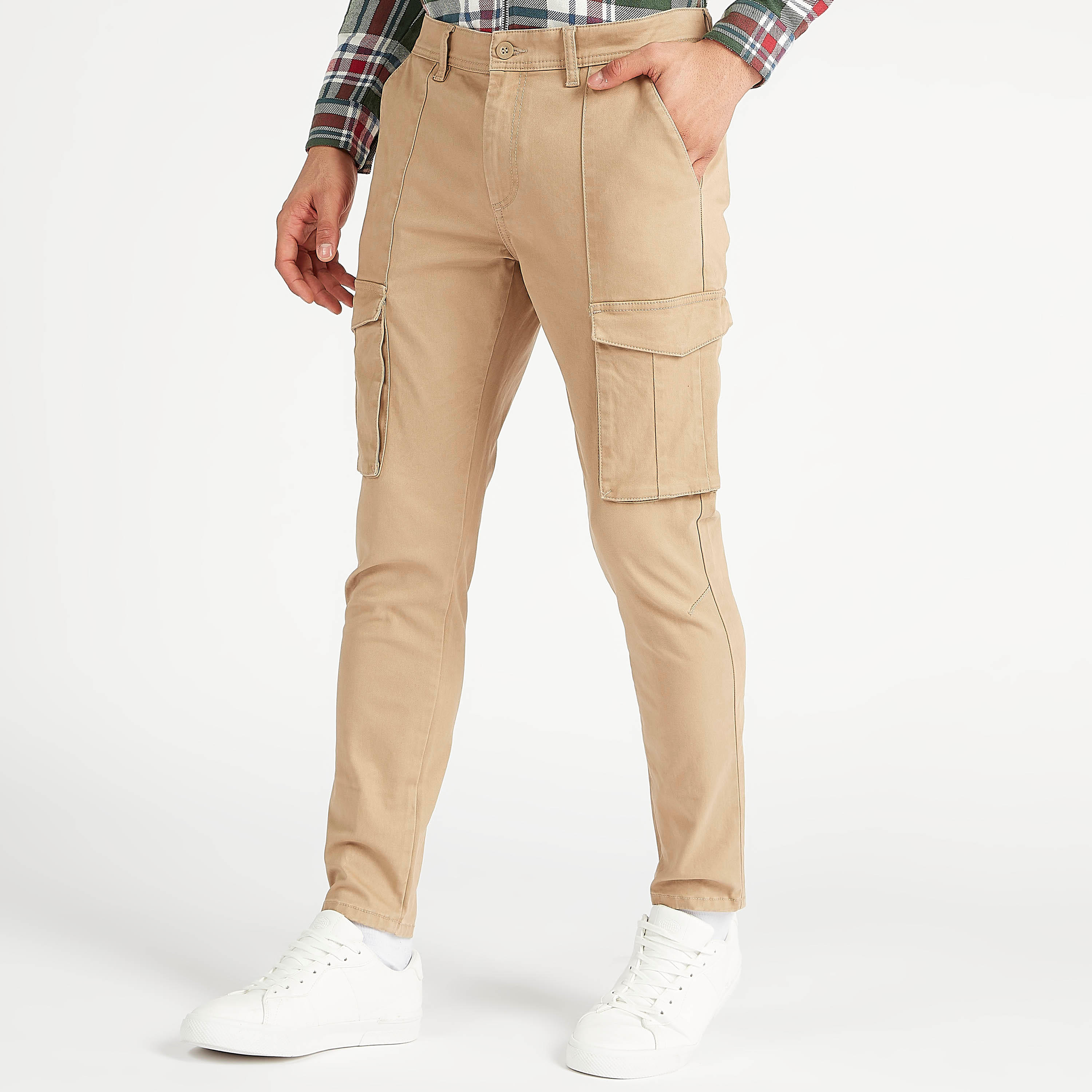Sustainable Iconic Mid-Rise Cargo Pants with Button Closure-men-clothing-bottoms-trousersandchinos-trousers-image-1