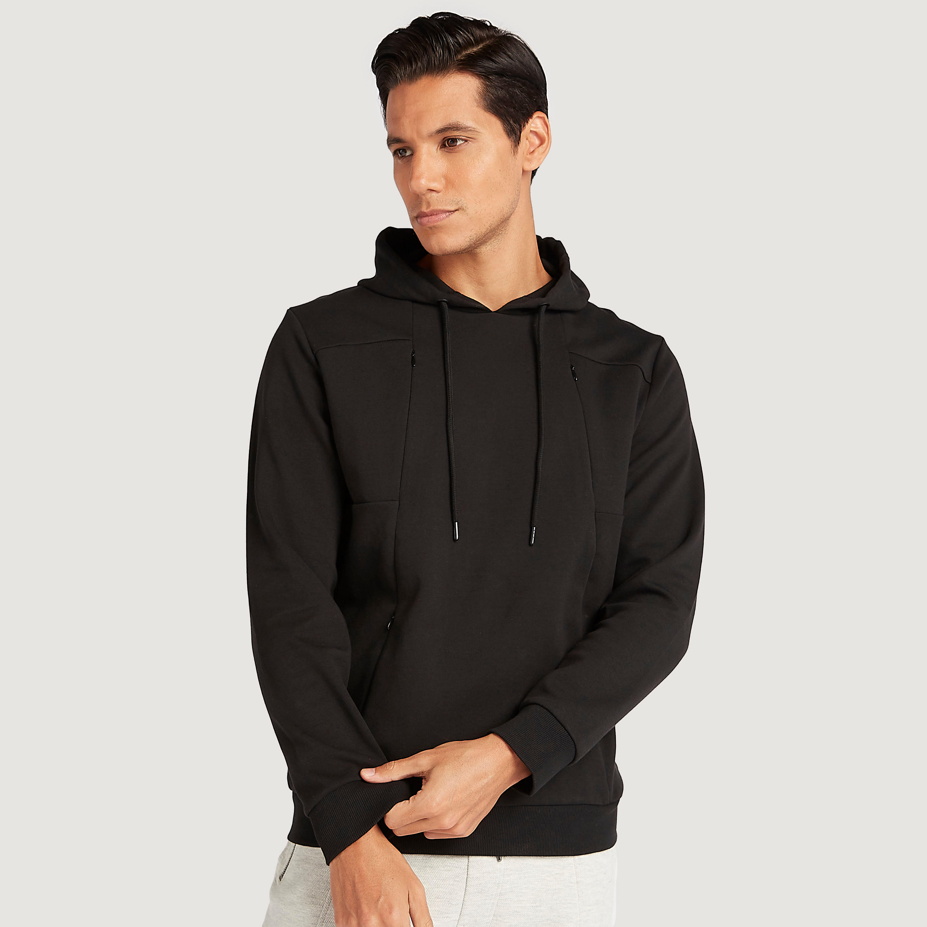 هودي سادة بسحّاب وأكمام طويلة وجيوب من آيكونيك-men-winterwear-hoodiesandsweatshirts-image-6