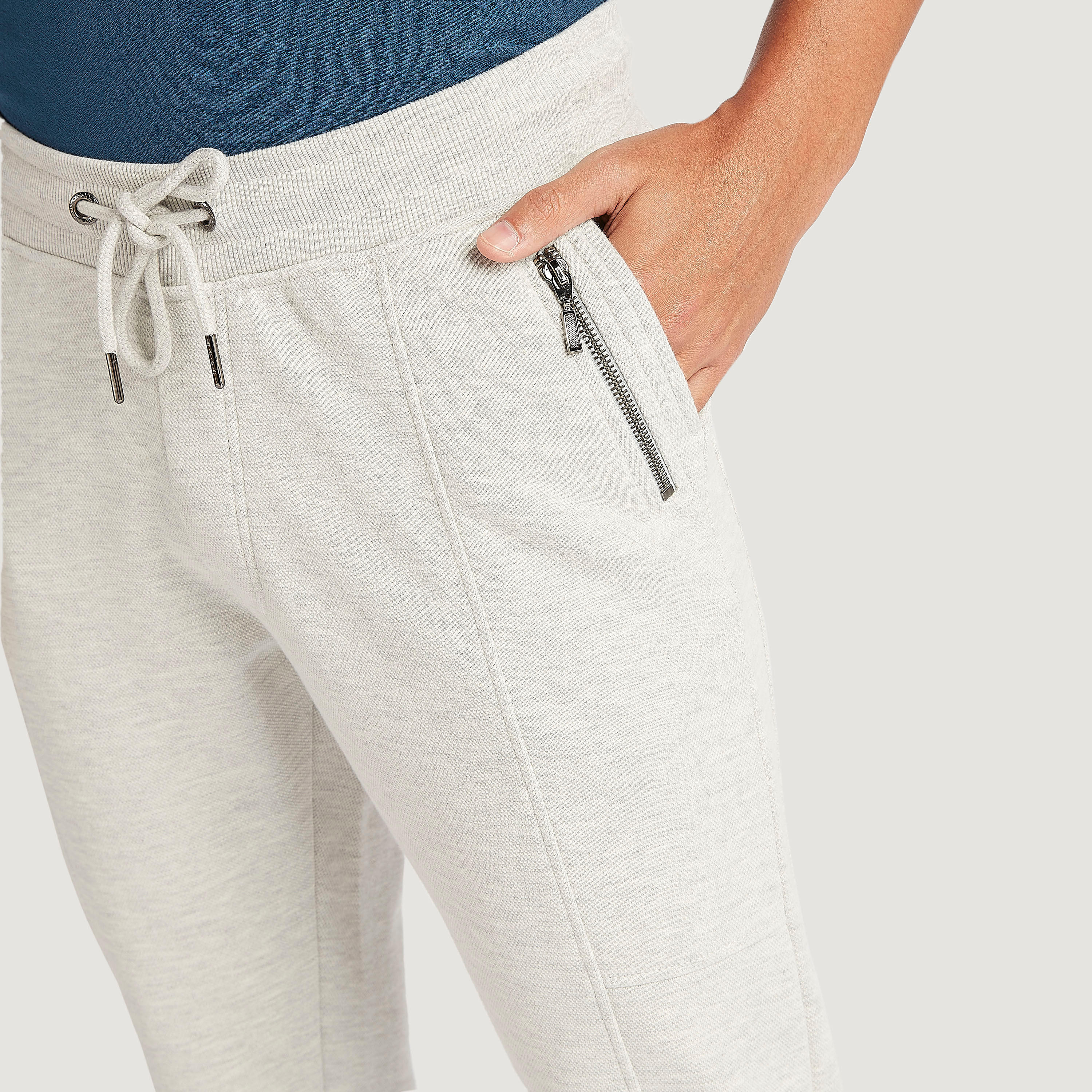 بنطلون رياضي سادة برباط إغلاق وجيوب بسحّاب من آيكونيك-men-clothing-bottoms-joggers-image-3