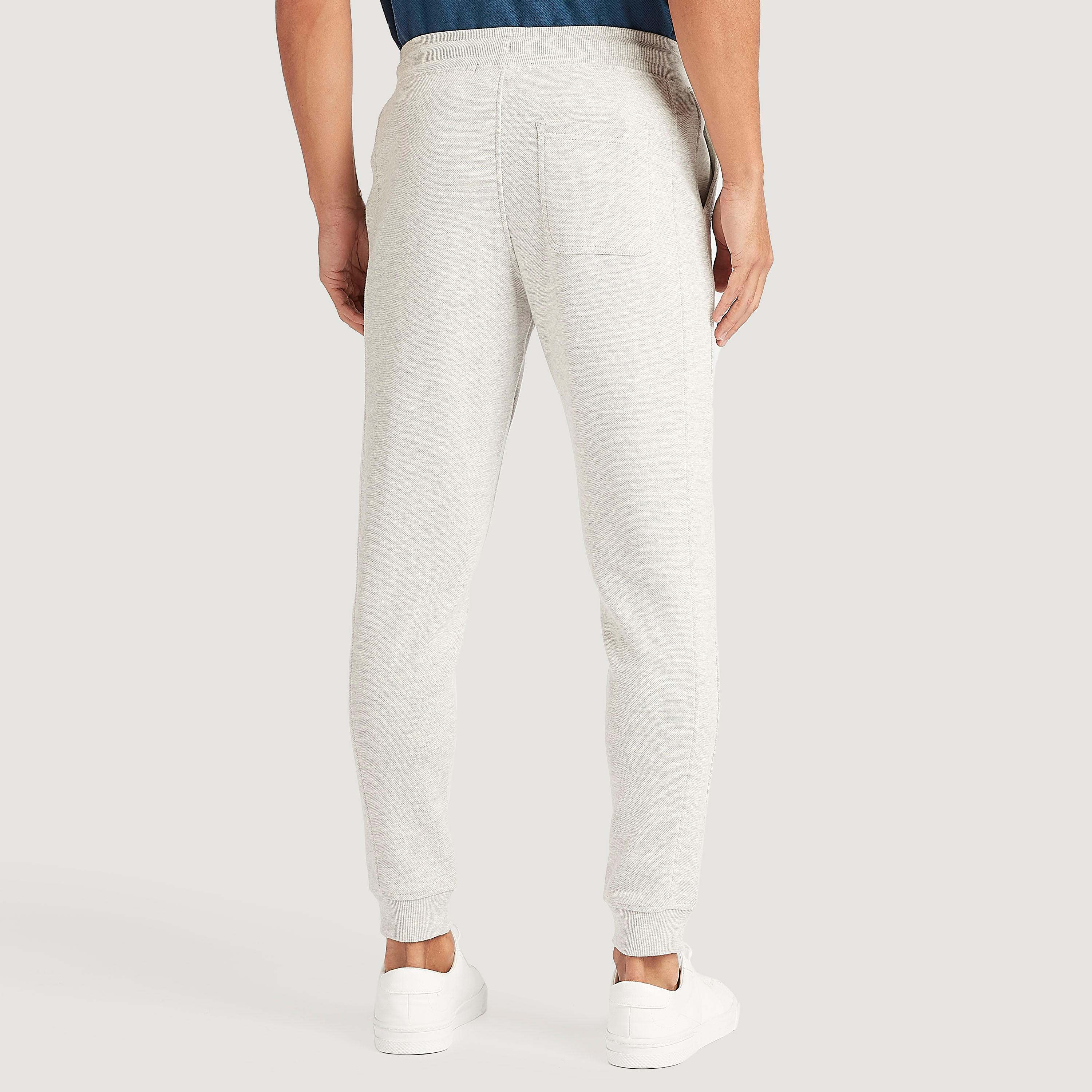 بنطلون رياضي سادة برباط إغلاق وجيوب بسحّاب من آيكونيك-men-clothing-bottoms-joggers-image-2