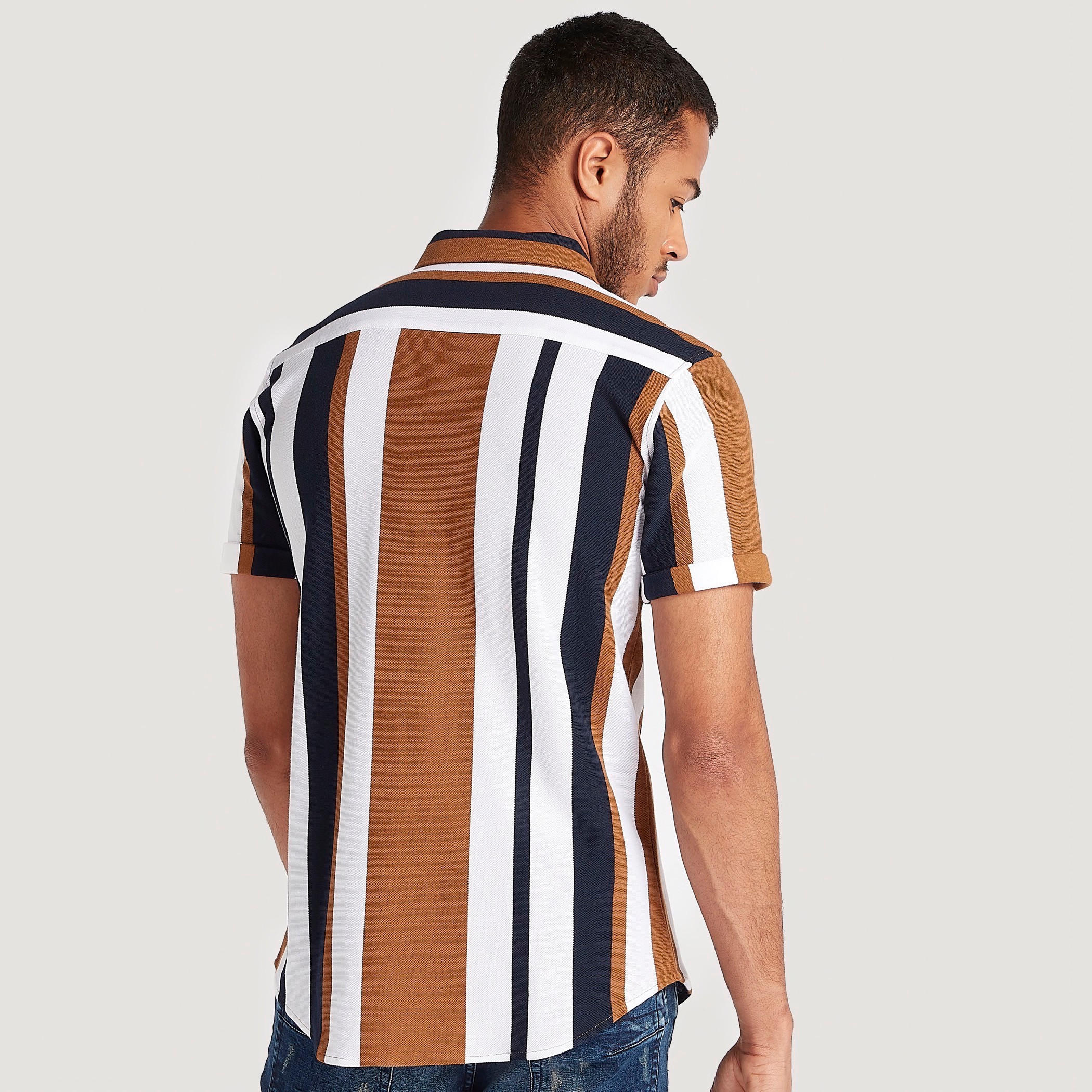 قميص مقلّم بأكمام قصيرة من آيكونيك-men-clothing-shirts-image-4