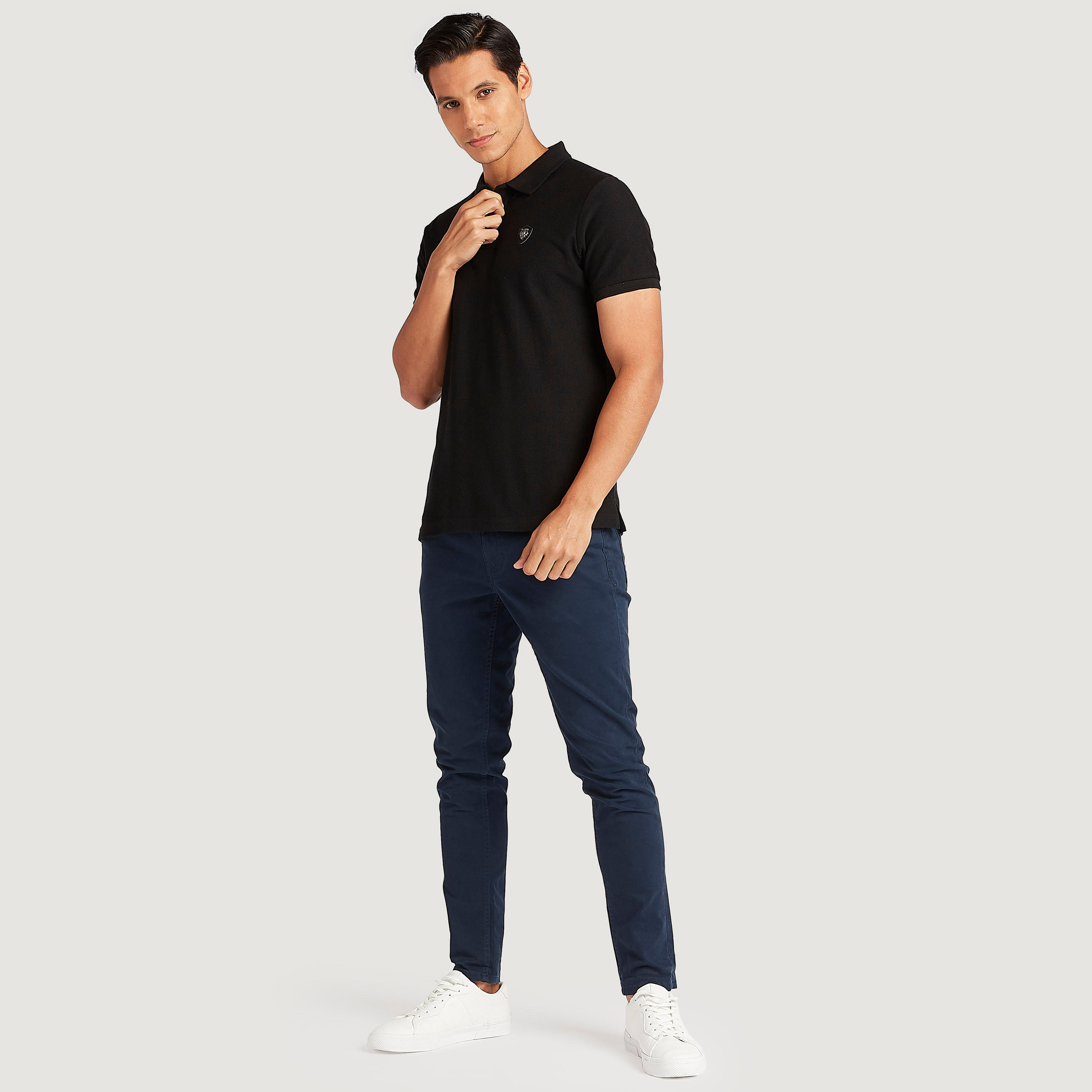 Iconic Textured Polo T-shirt with Short Sleeves-men-clothing-tshirtsandpolos-polos-image-2