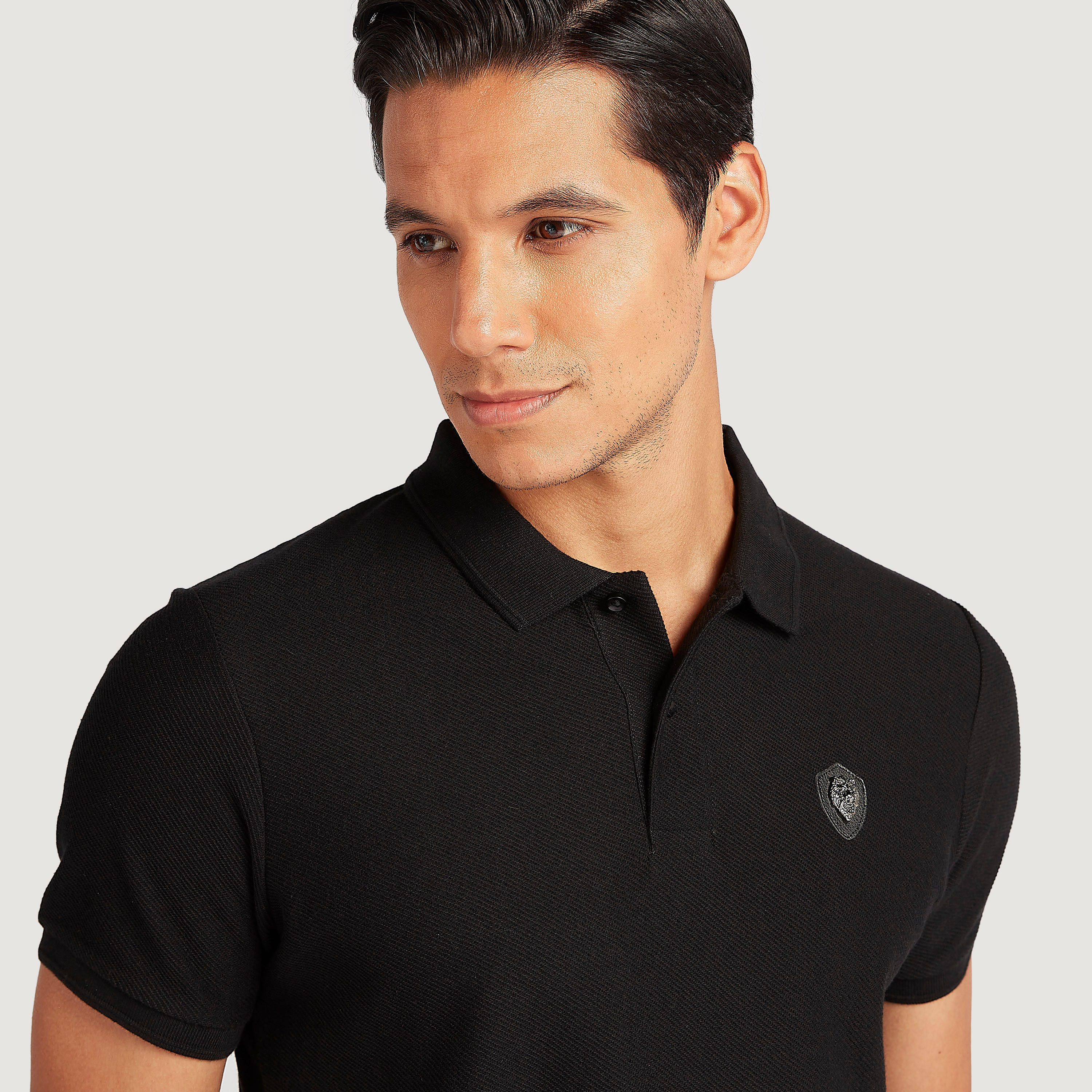Iconic Textured Polo T-shirt with Short Sleeves-men-clothing-tshirtsandpolos-polos-image-3
