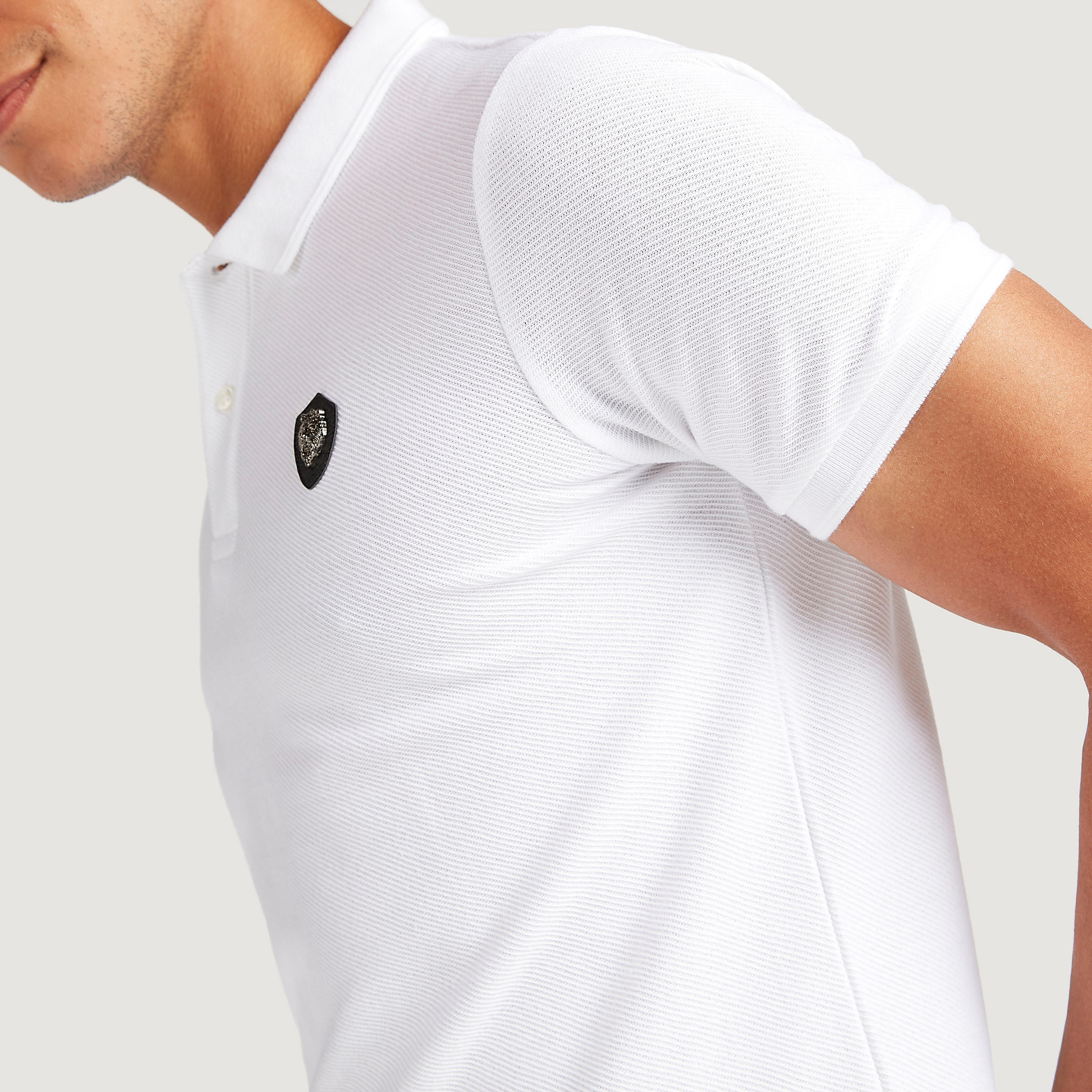 تيشيرت بولو بارز الملمس وأكمام قصيرة من آيكونيك-men-clothing-tshirtsandpolos-polos-image-6