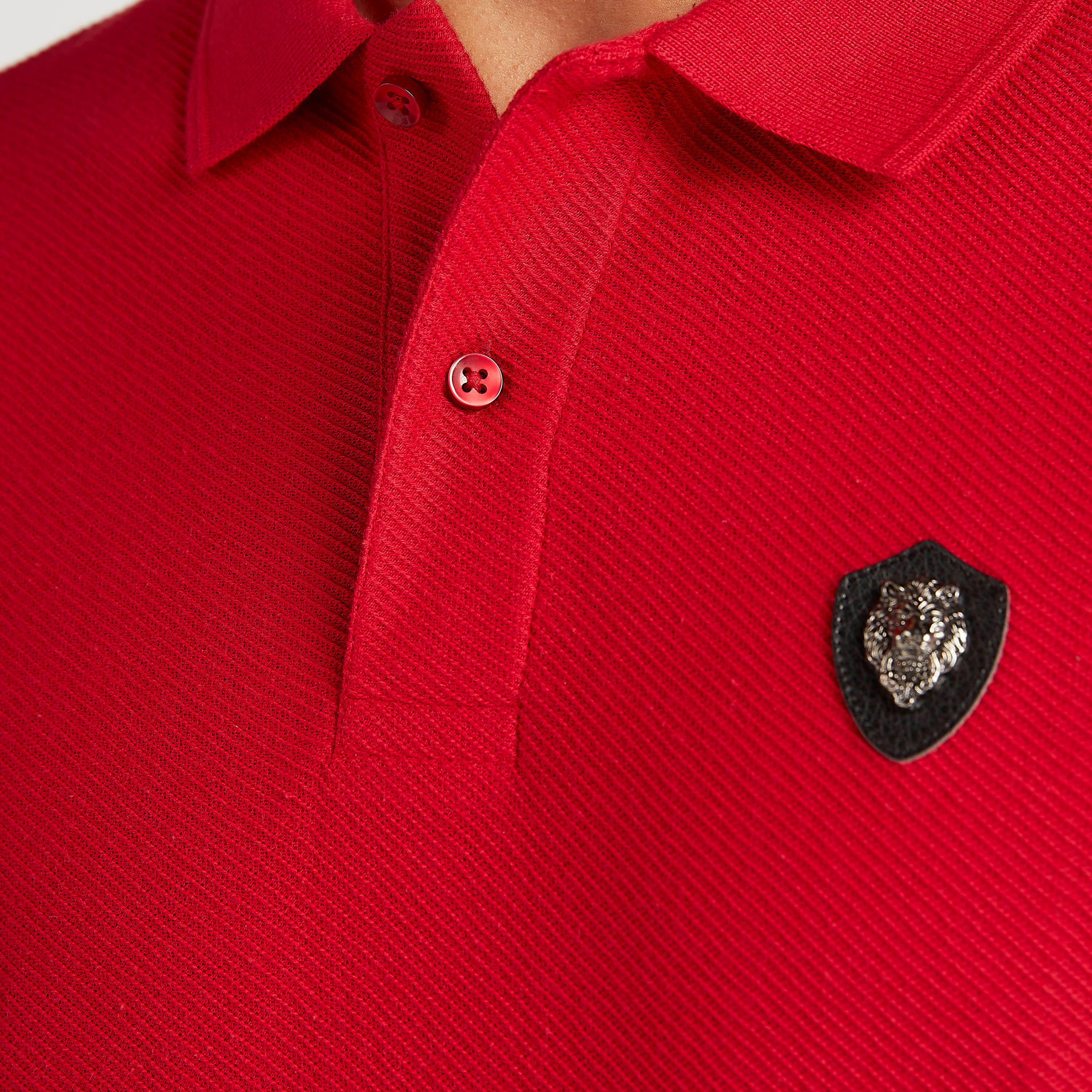 تيشيرت بولو بارز الملمس وأكمام قصيرة من آيكونيك-men-clothing-tshirtsandpolos-polos-image-3