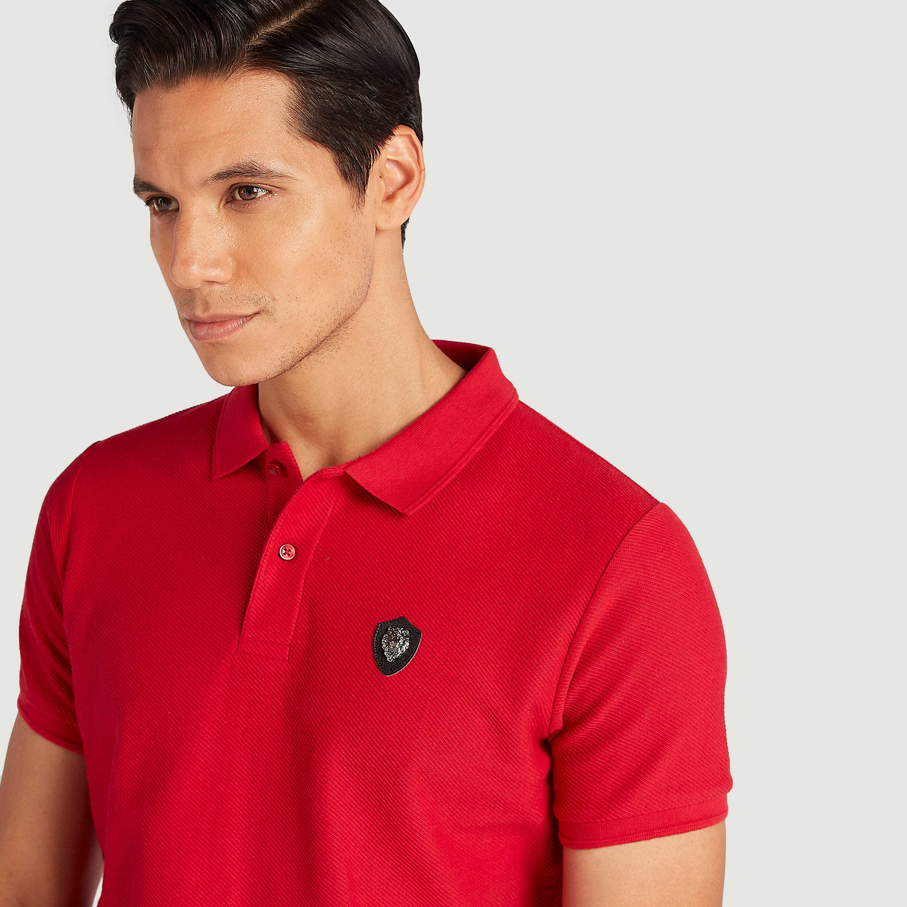 Iconic Textured Polo T-shirt with Short Sleeves-men-clothing-tshirtsandpolos-polos-image-5