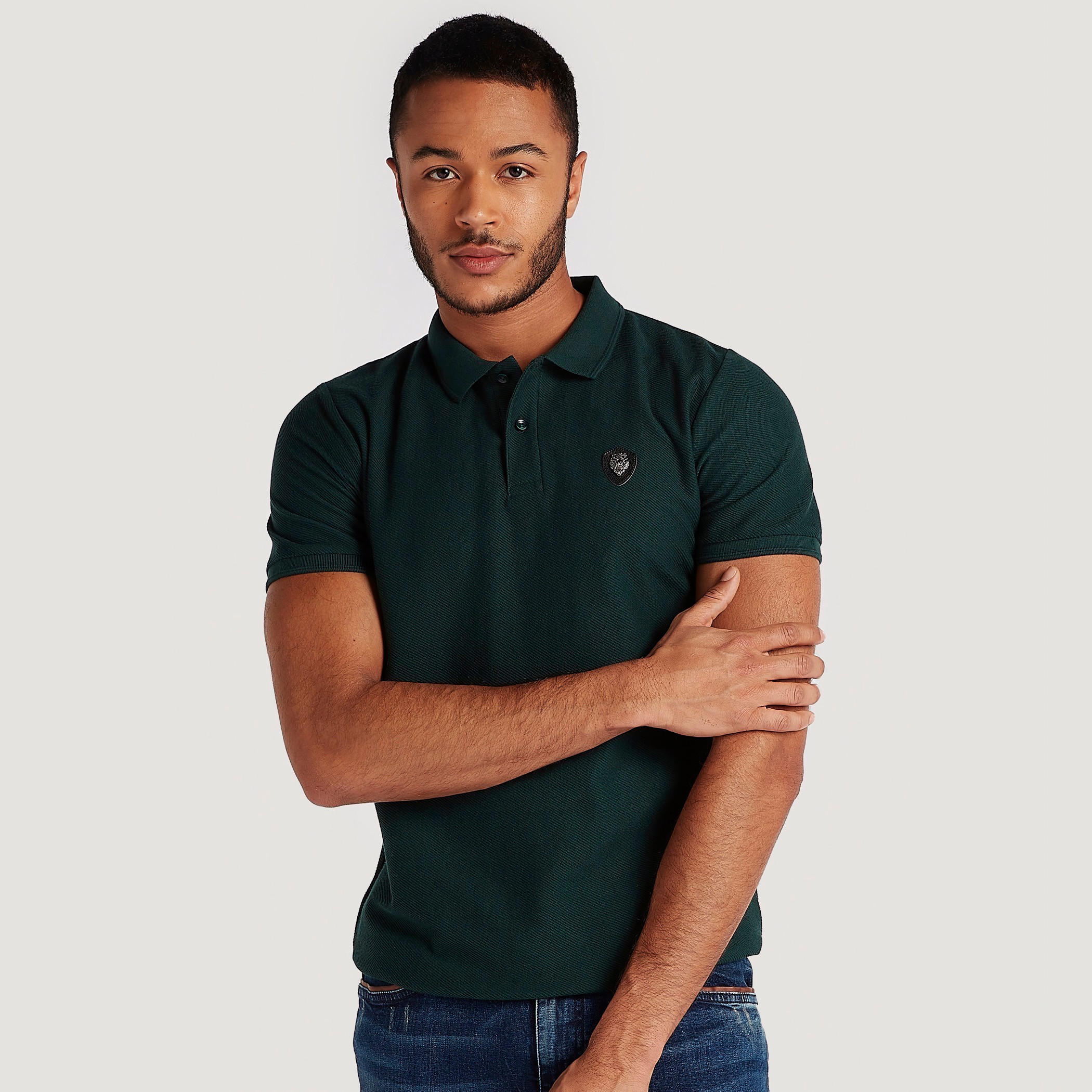 تيشيرت بولو بارز الملمس وأكمام قصيرة من آيكونيك-men-clothing-tshirtsandpolos-polos-image-7