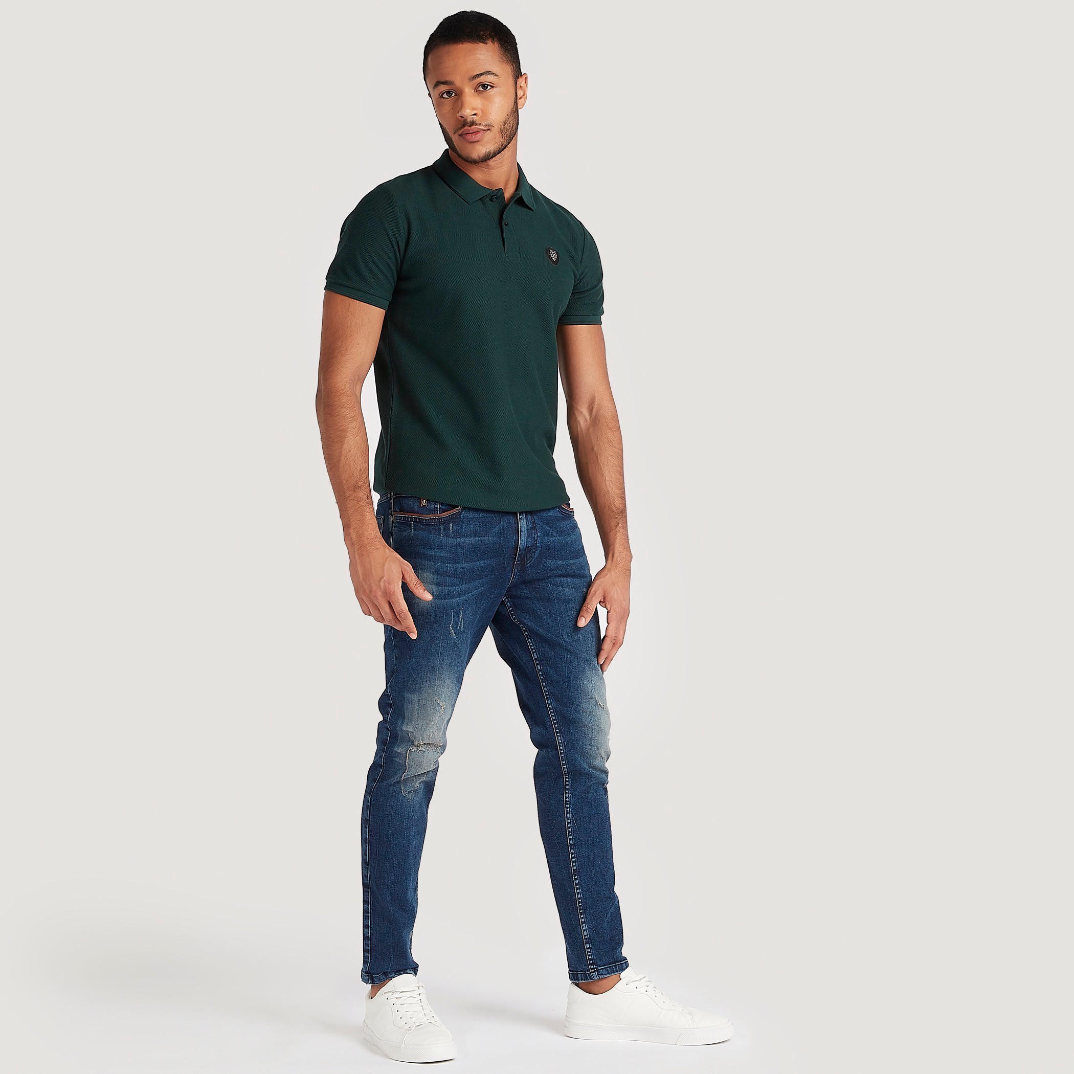 تيشيرت بولو بارز الملمس وأكمام قصيرة من آيكونيك-men-clothing-tshirtsandpolos-polos-image-8