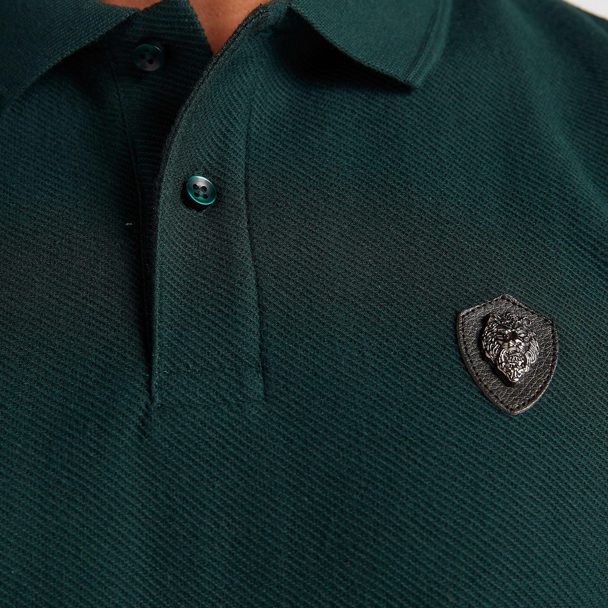 تيشيرت بولو بارز الملمس وأكمام قصيرة من آيكونيك-men-clothing-tshirtsandpolos-polos-image-11