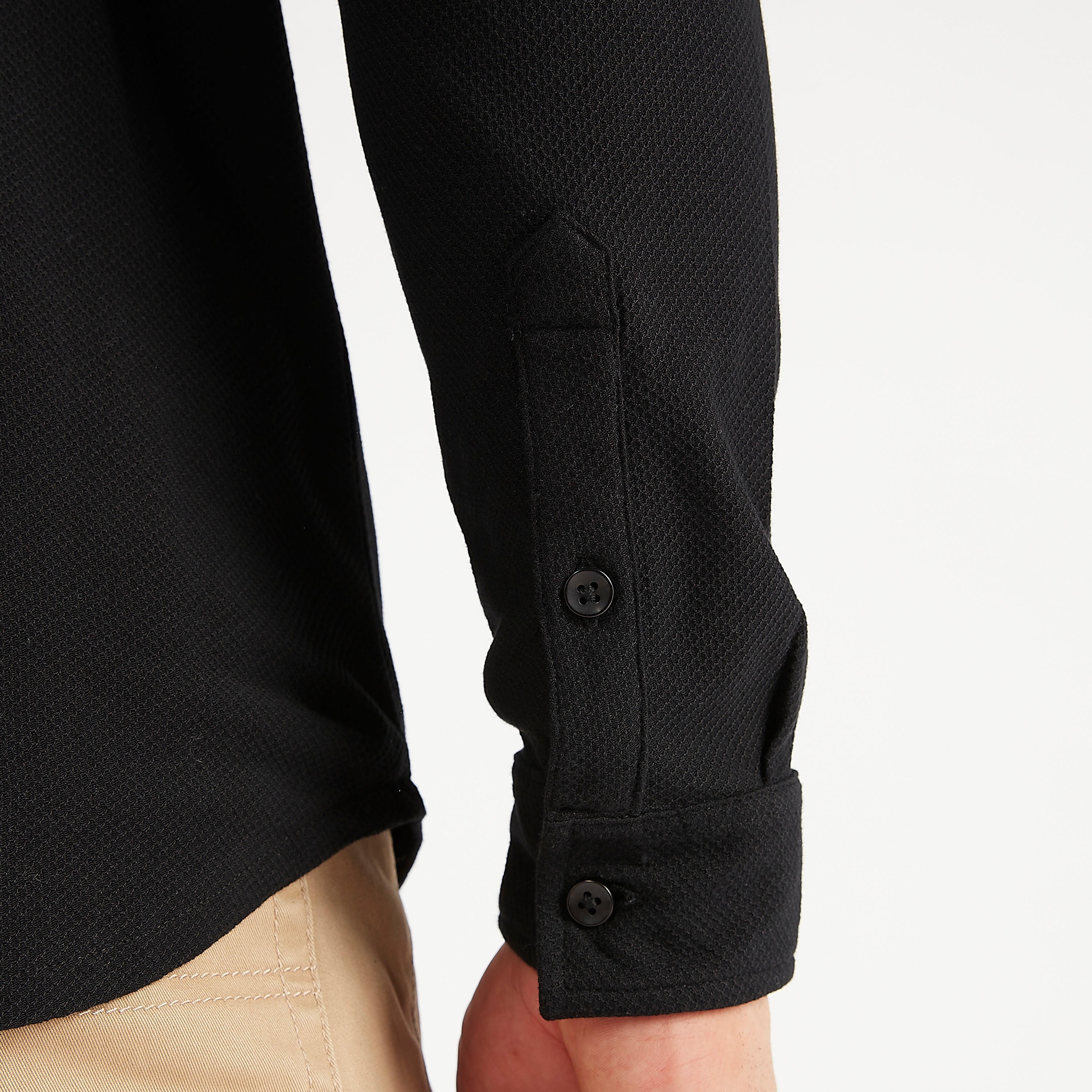 قميص بارز الملمس بياقة ماندارين من آيكونيك-men-clothing-shirts-image-12