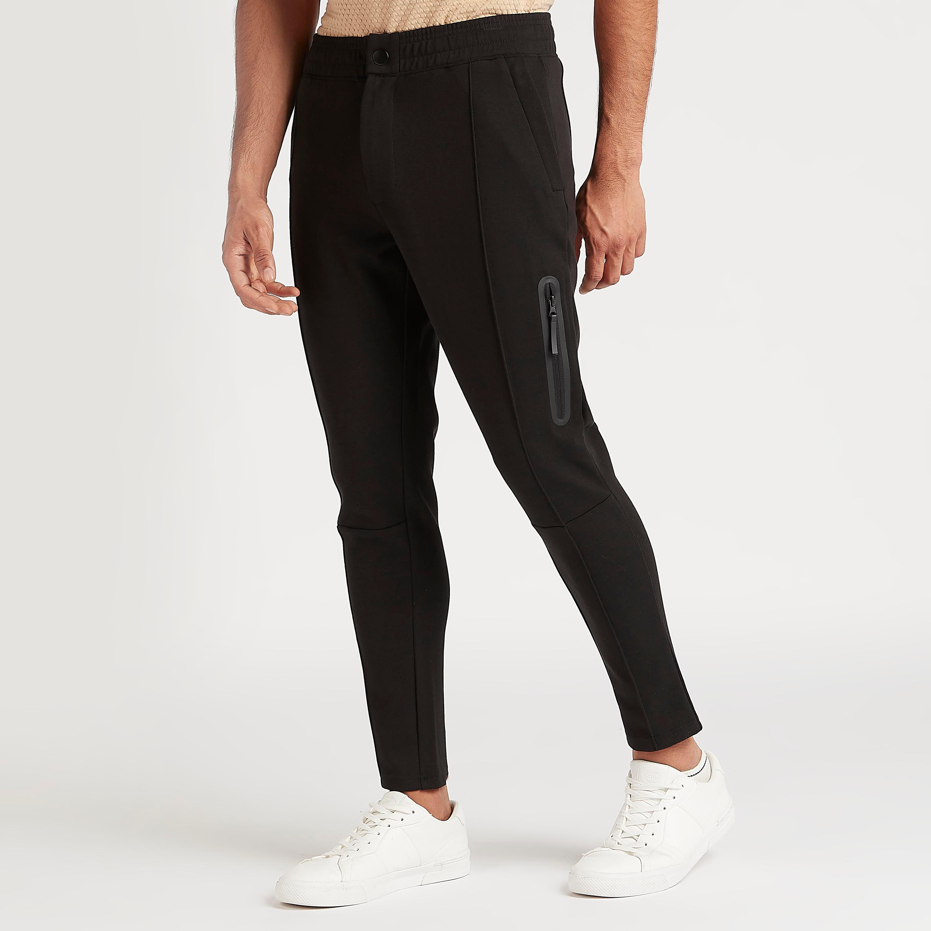 Iconic Solid Pants with Button Closure and Zipper Pockets-men-clothing-bottoms-trousersandchinos-trousers-image-1
