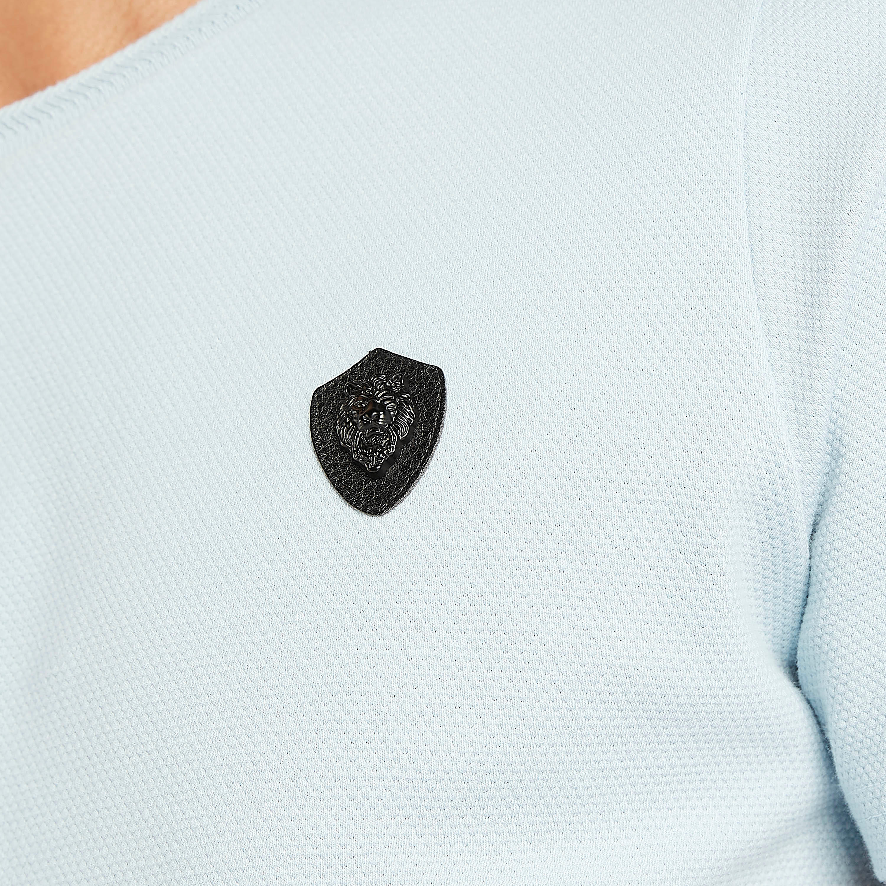 تيشيرت بارز الملمس بياقة ضيّقة وأكمام قصيرة-men-clothing-tshirtsandpolos-tshirts-image-5