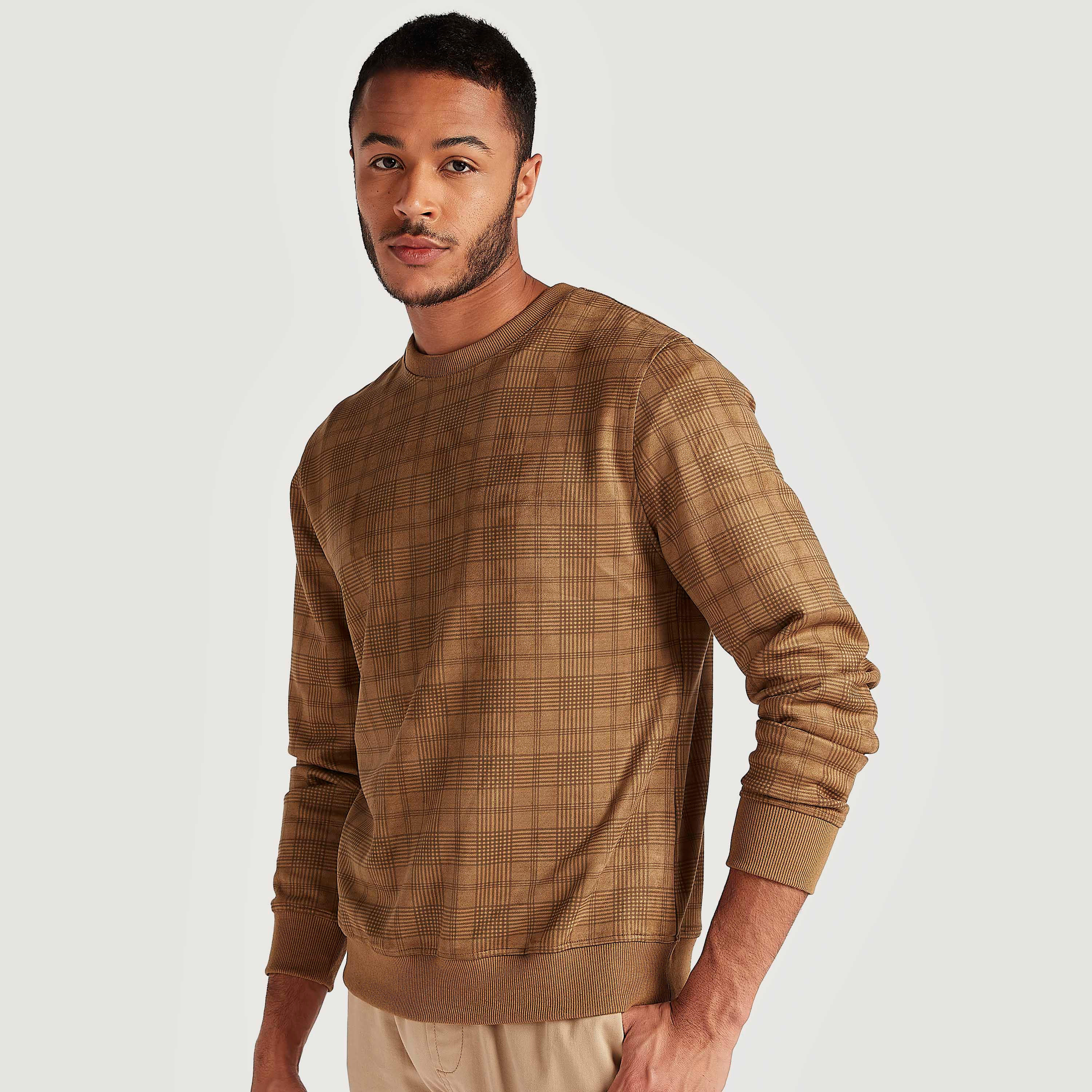 سويت شيرت مستدام كاروهات بأكمام طويلة من آيكونيك-men-winterwear-hoodiesandsweatshirts-image-1