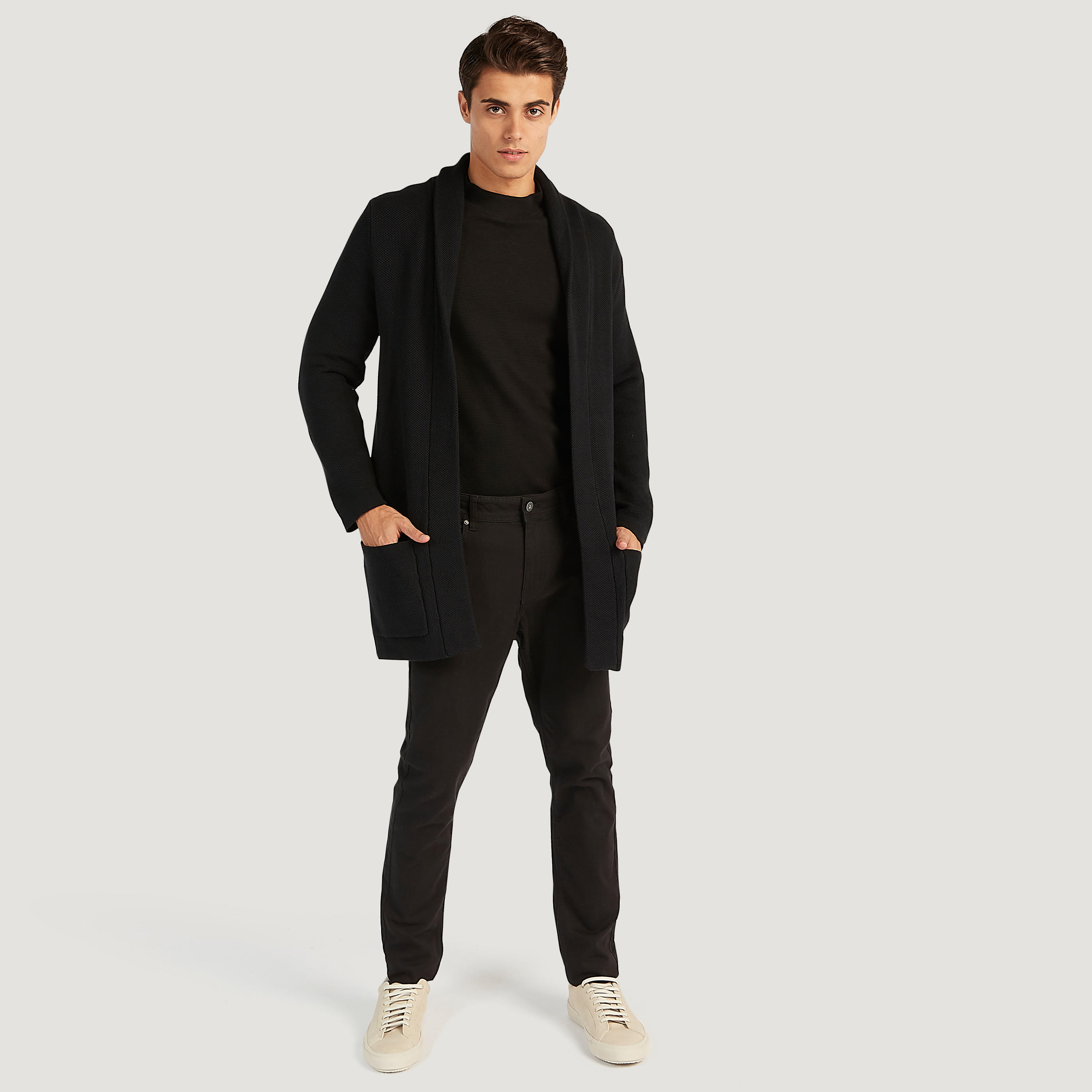 كارديجان مستدام بارز الملمس بأكمام طويلة وجيوب من آيكونيك-men-clothing-sweatersandpullovers-image-2