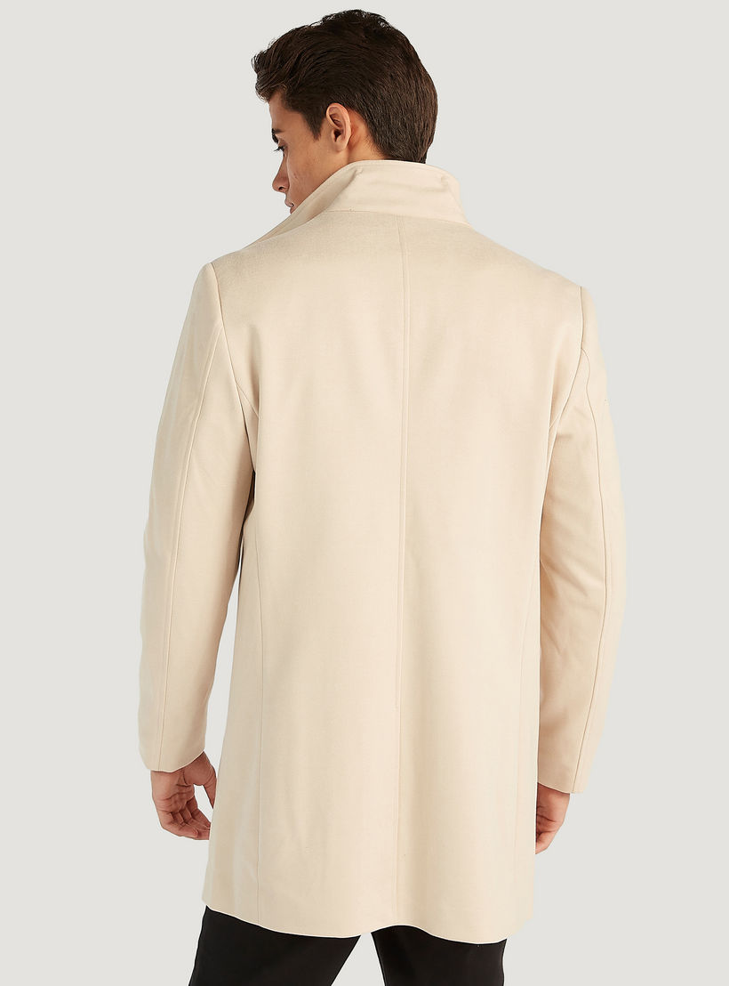 معطف سادة بجيوب وسحّاب إغلاق من آيكونيك-men-clothing-jacketsandblazers-coats-image-4