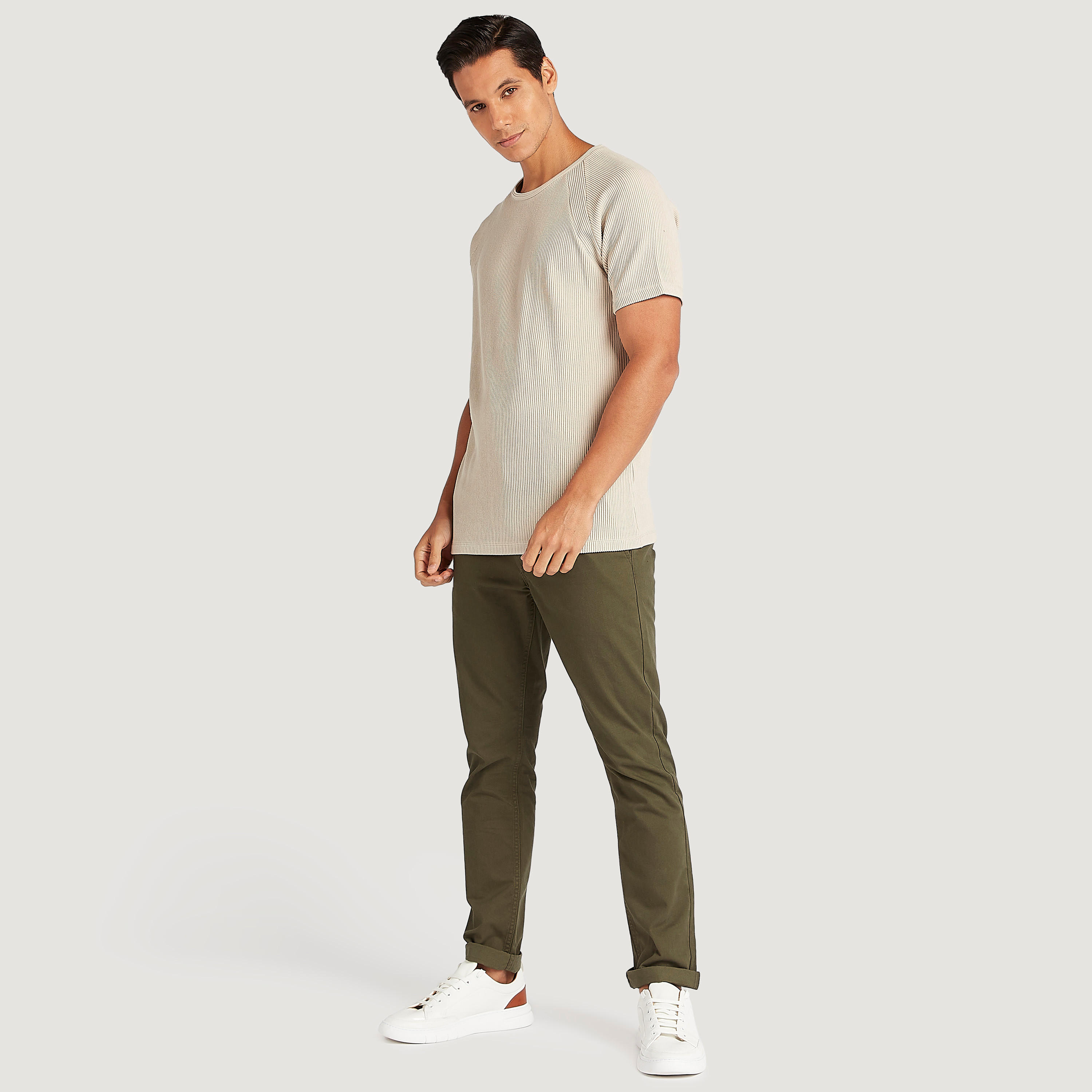 Iconic Textured T-shirt with Short Sleeves and Crew Neck-men-clothing-tshirtsandpolos-tshirts-image-2