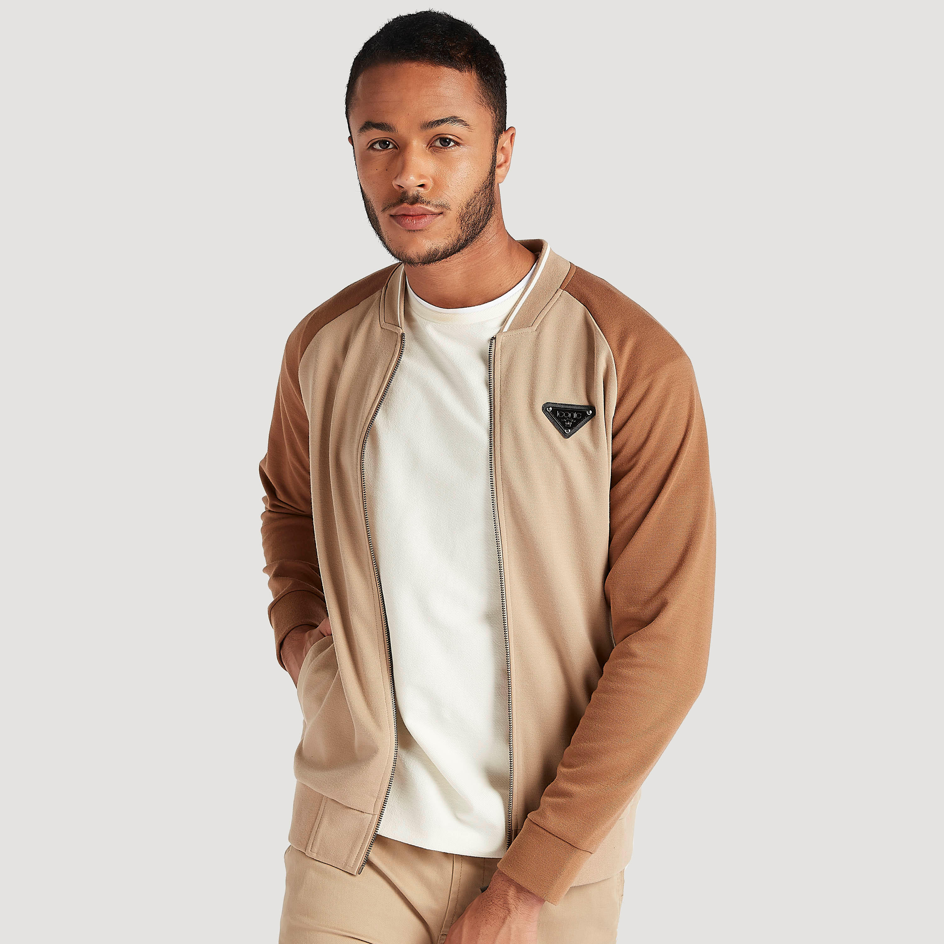 Iconic Zip Through Lightweight Jacket with Long Sleeves-men-clothing-jacketsandblazers-jackets-image-1