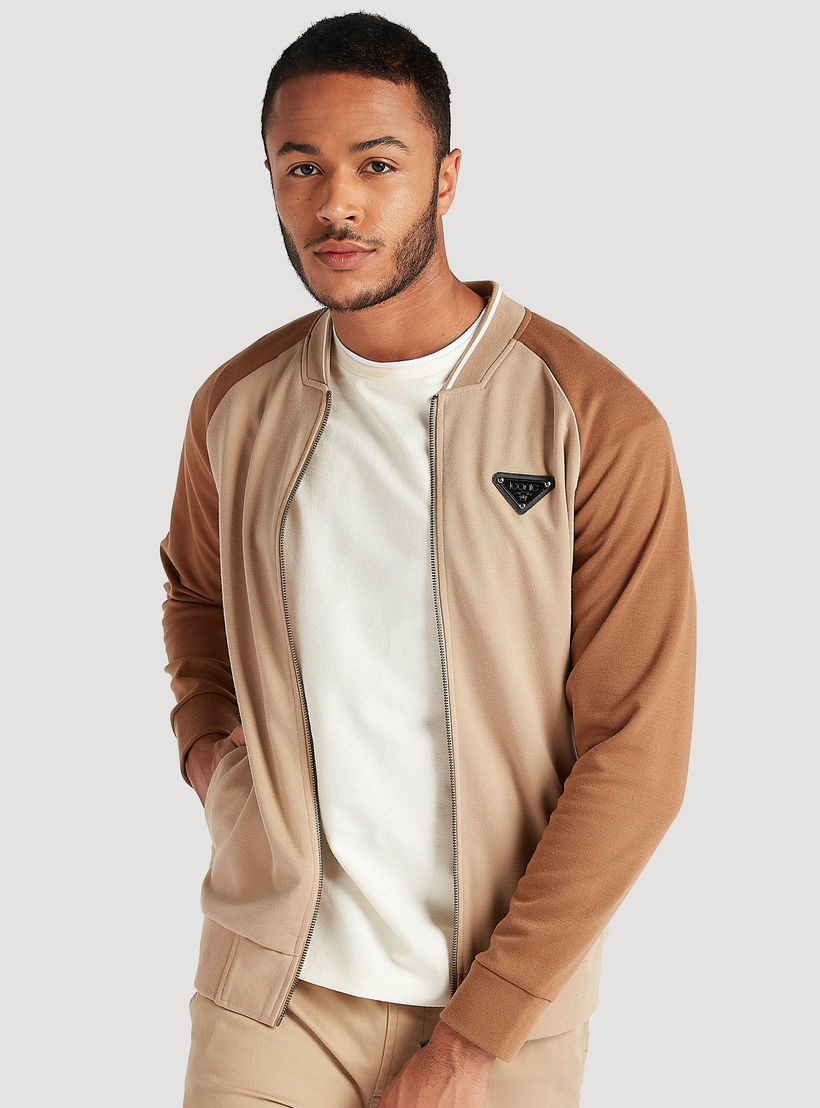 Iconic Zip Through Lightweight Jacket with Long Sleeves-men-clothing-jacketsandblazers-jackets-image-1