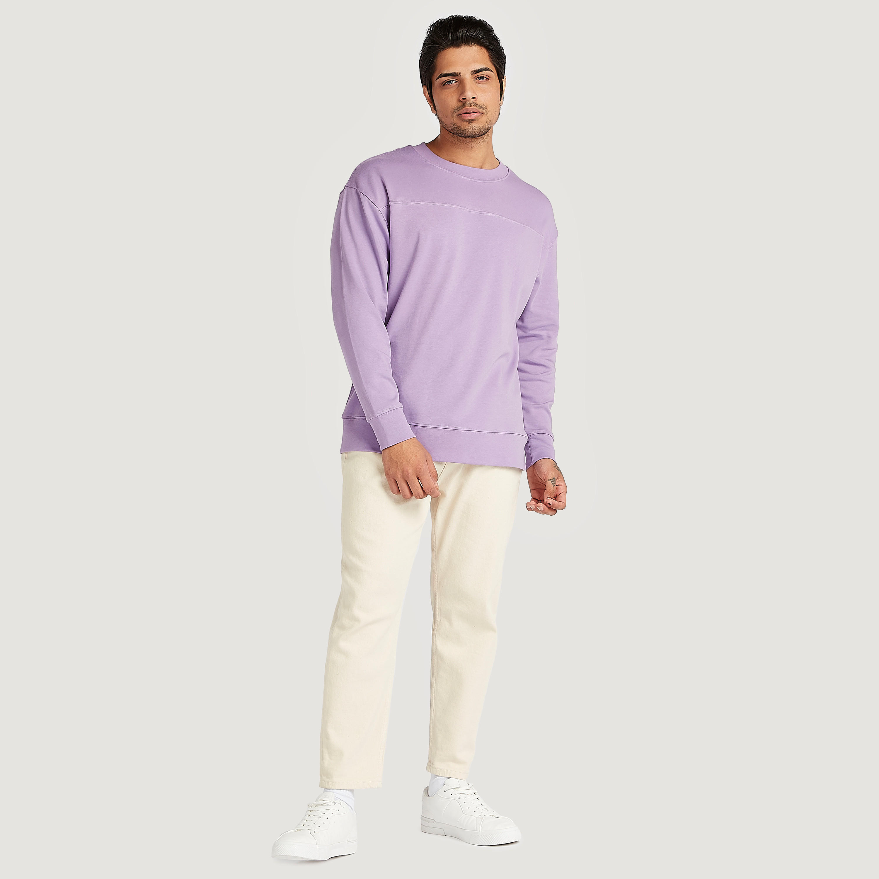 سويت شيرت سادة بياقة ضيّقة وأكمام طويلة من أيكونيك-men-winterwear-hoodiesandsweatshirts-image-9