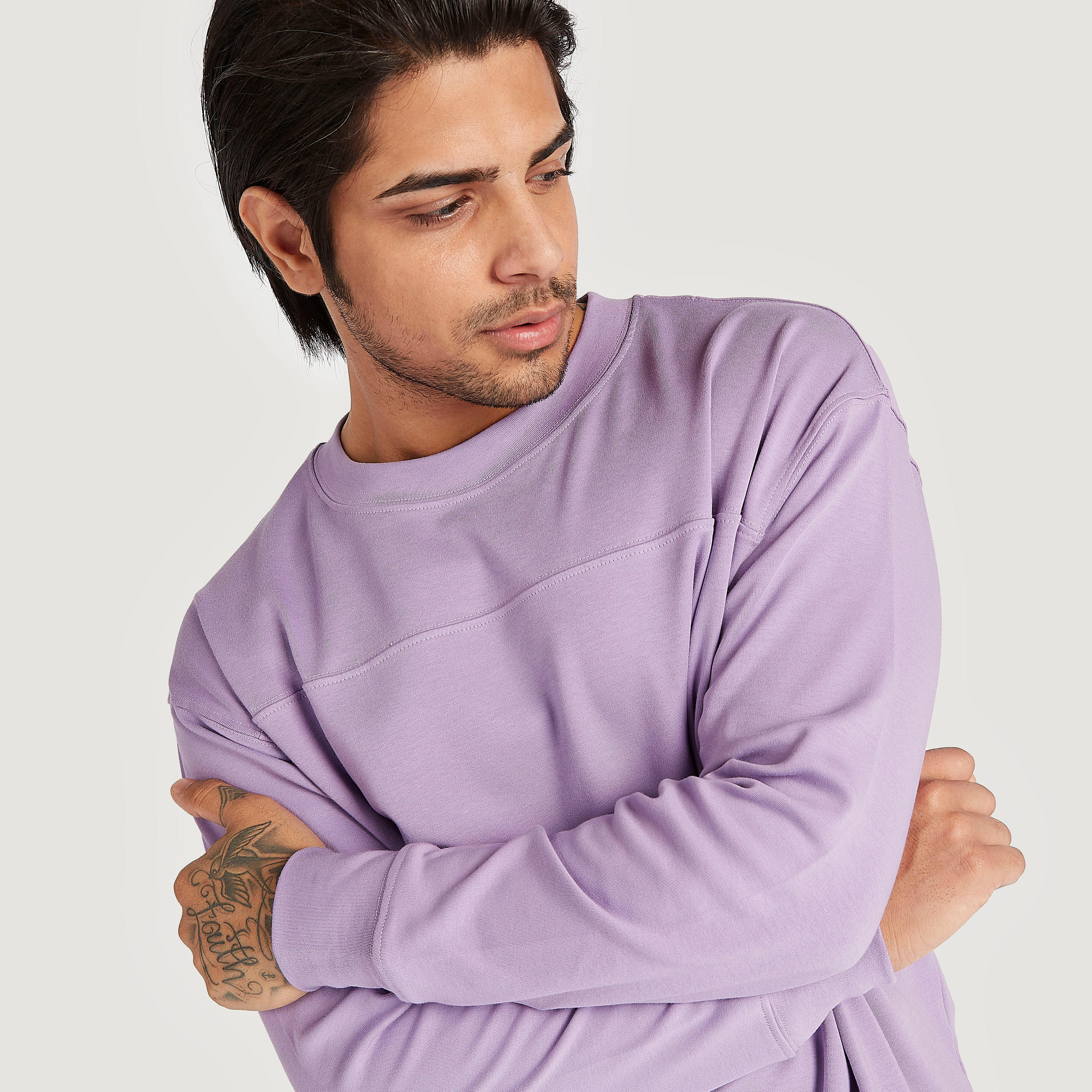 سويت شيرت سادة بياقة ضيّقة وأكمام طويلة من أيكونيك-men-winterwear-hoodiesandsweatshirts-image-8