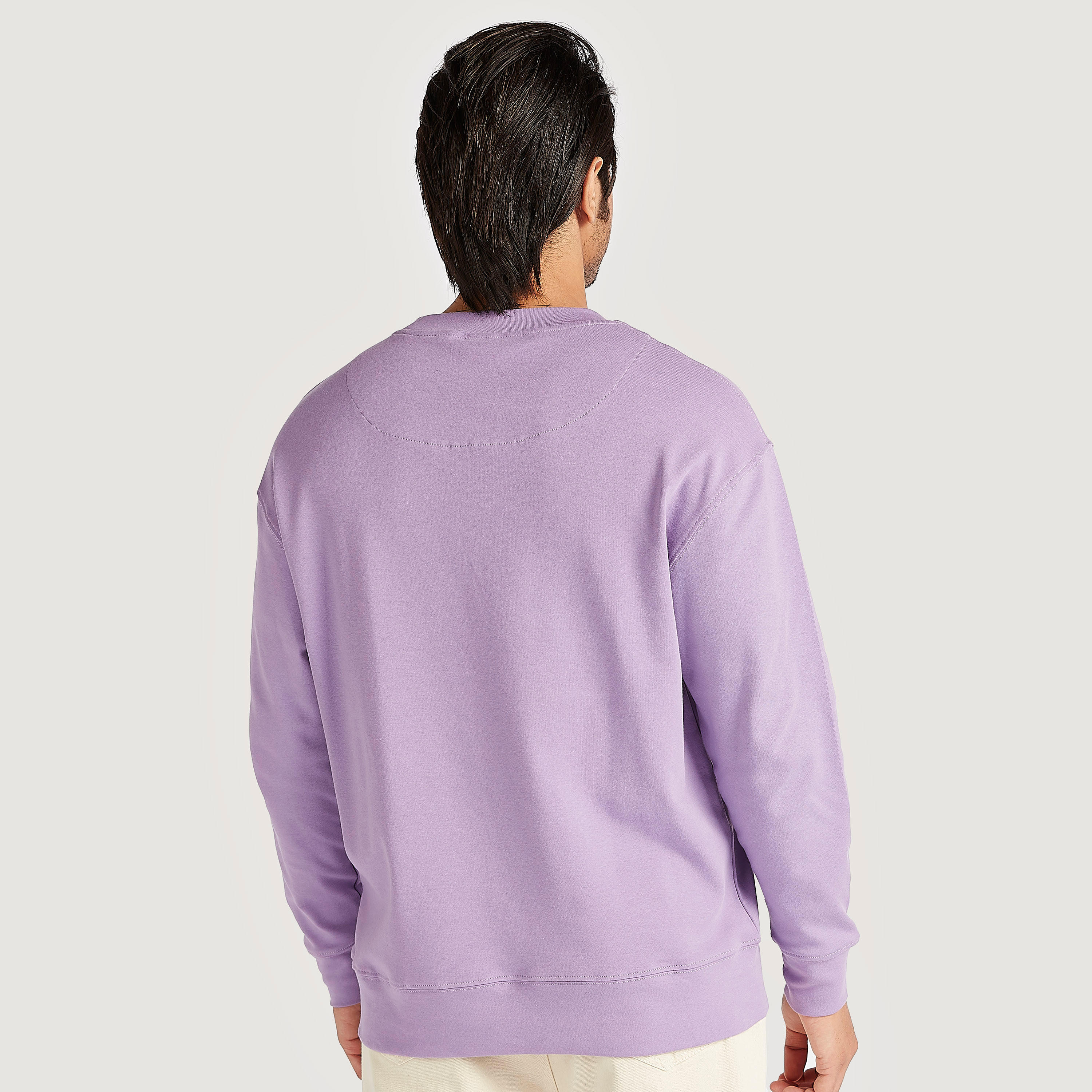 سويت شيرت سادة بياقة ضيّقة وأكمام طويلة من أيكونيك-men-winterwear-hoodiesandsweatshirts-image-7