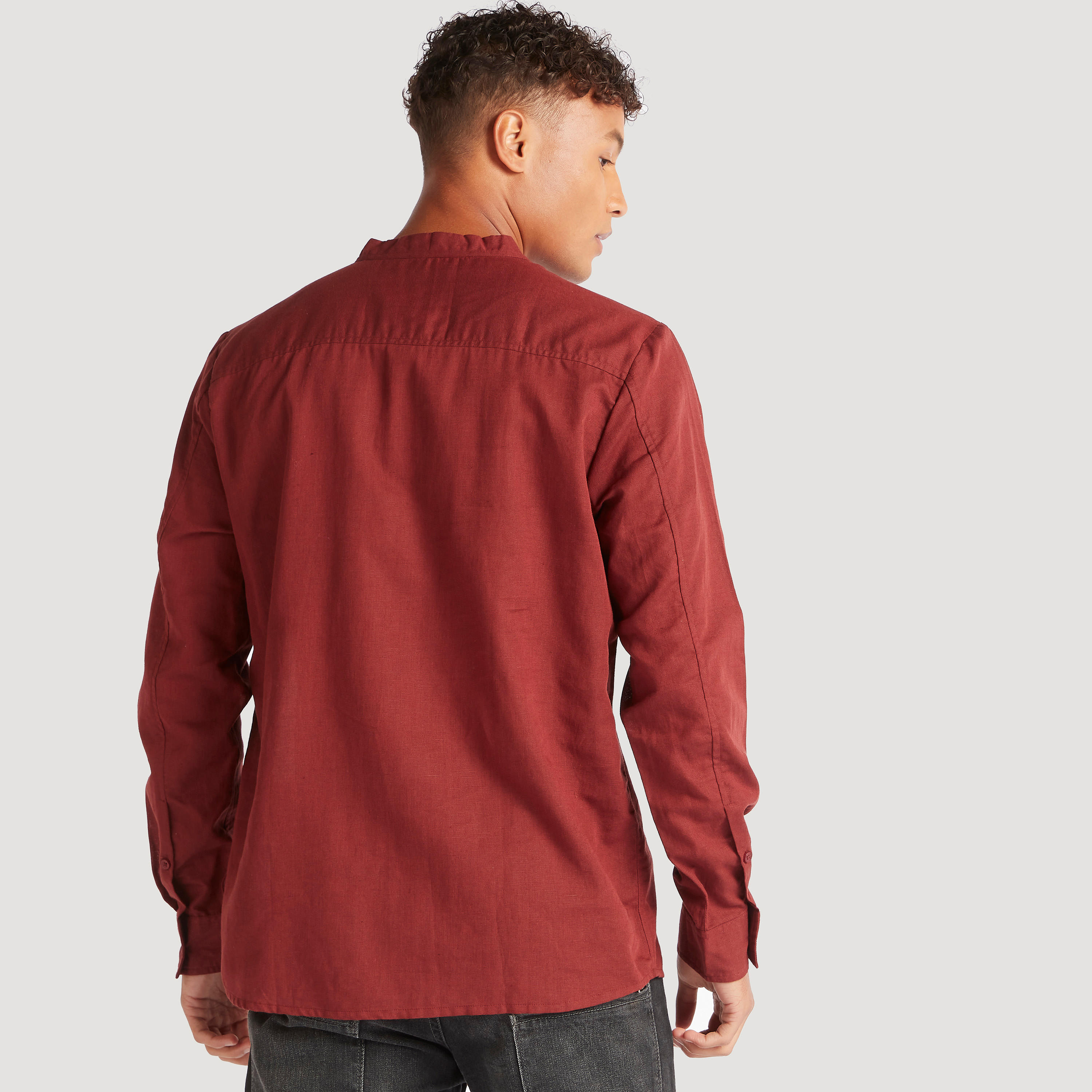 Textured Slim Fit Shirt with Zipper Placket-men-clothing-shirts-image-9