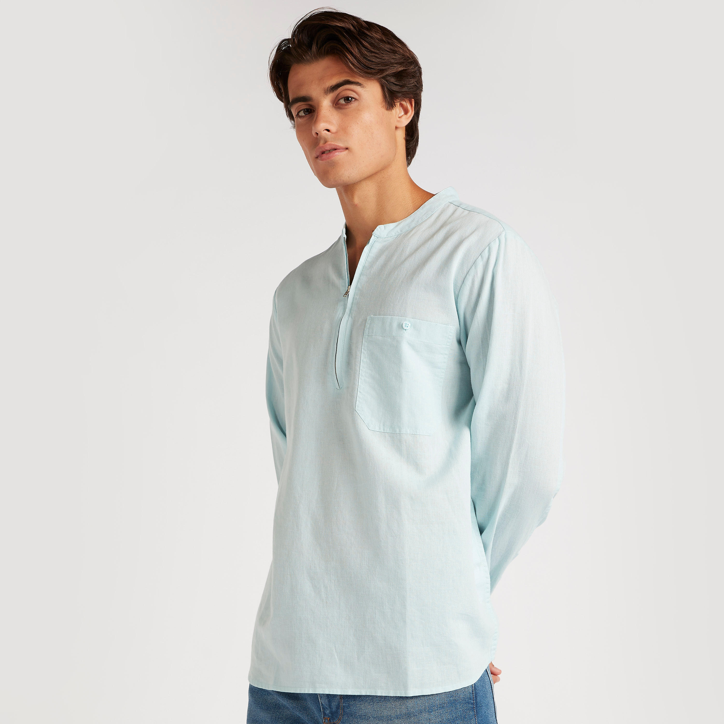 Iconic Solid Shirt with Long Sleeves-men-clothing-shirts-image-5