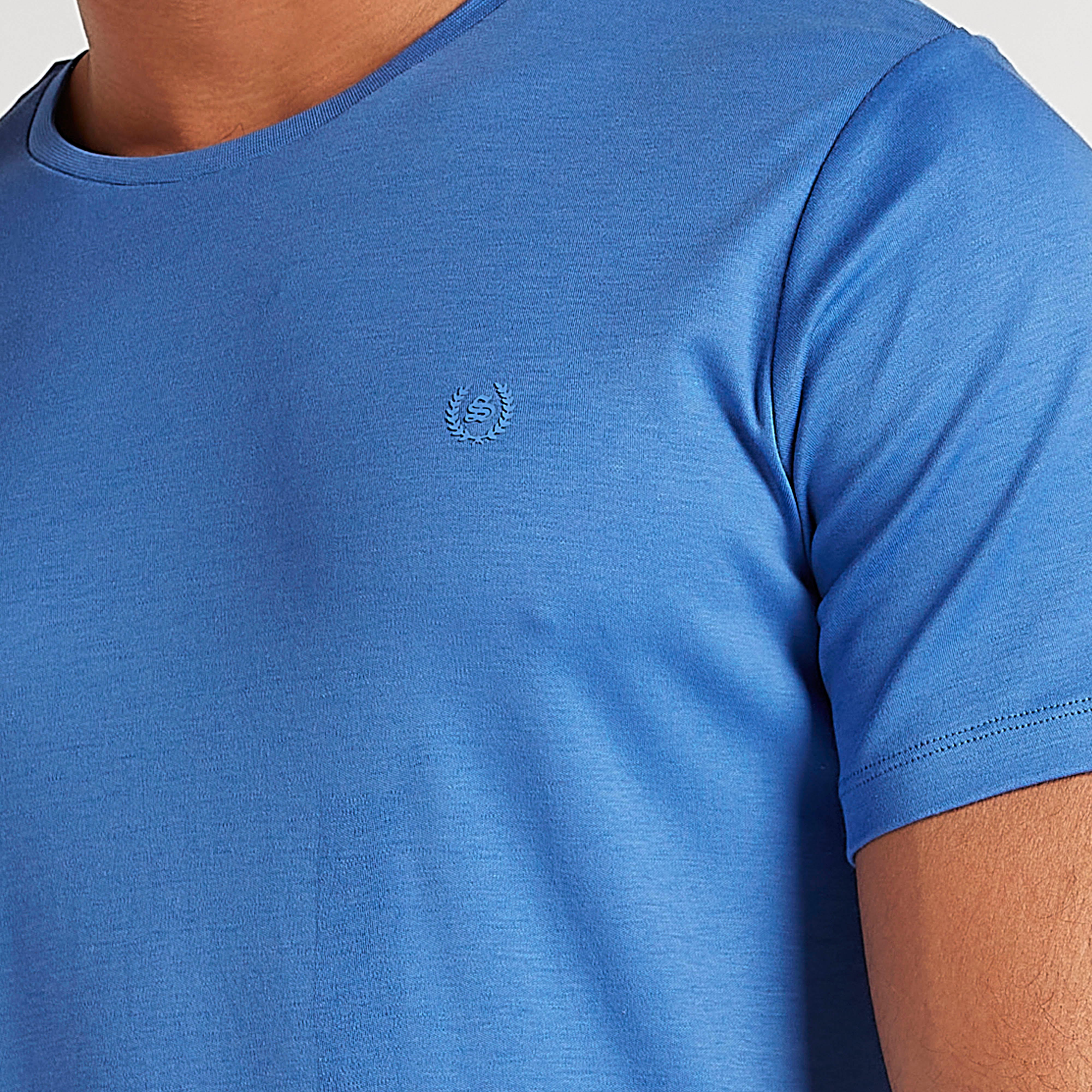 Iconic Solid T-shirt with Short Sleeves and Crew Neck-men-clothing-tshirtsandpolos-tshirts-image-3