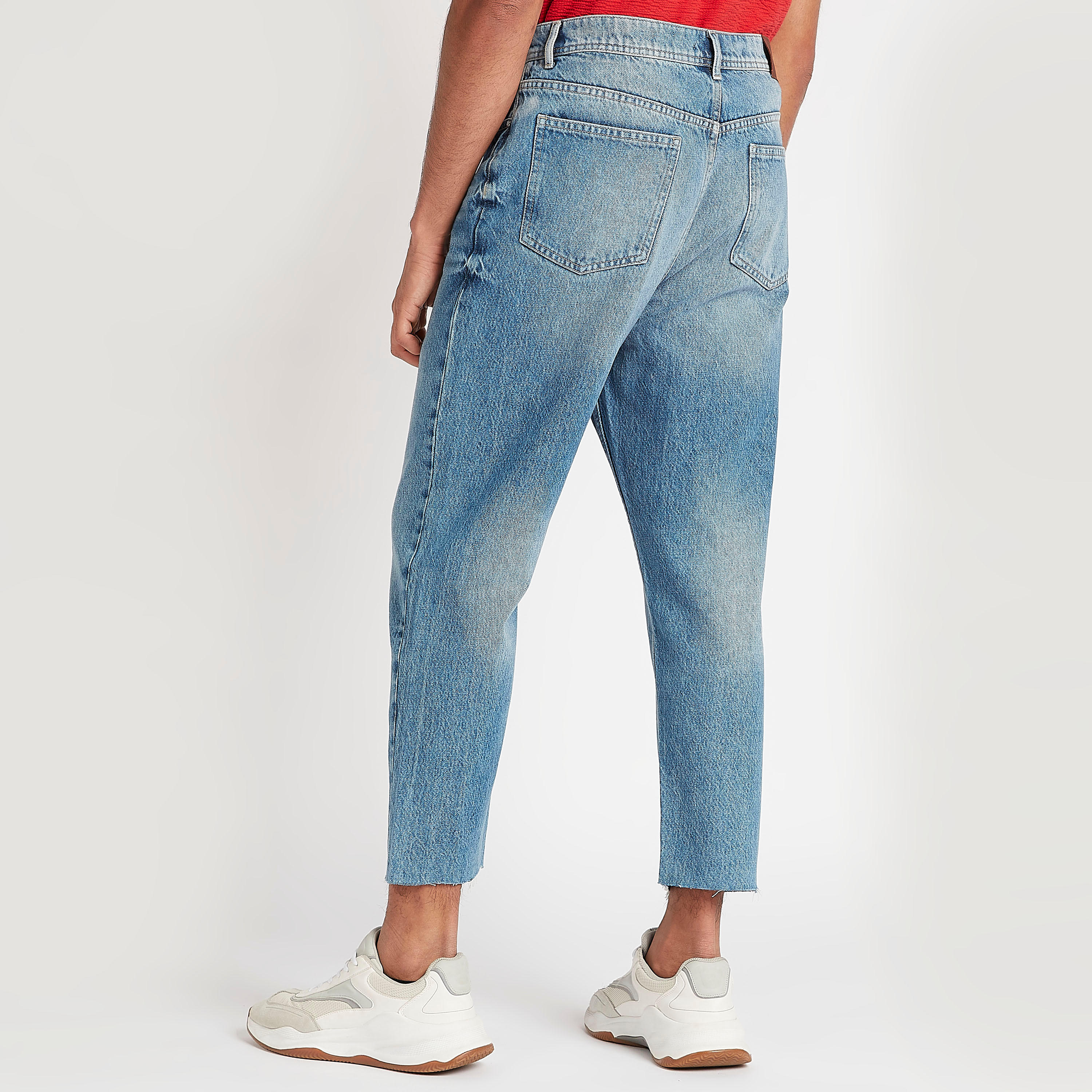 بنطلون جينز دنيم بقصّة مستقيمة وزر إغلاق وجيوب من آيكونيك-men-clothing-bottoms-jeans-image-4