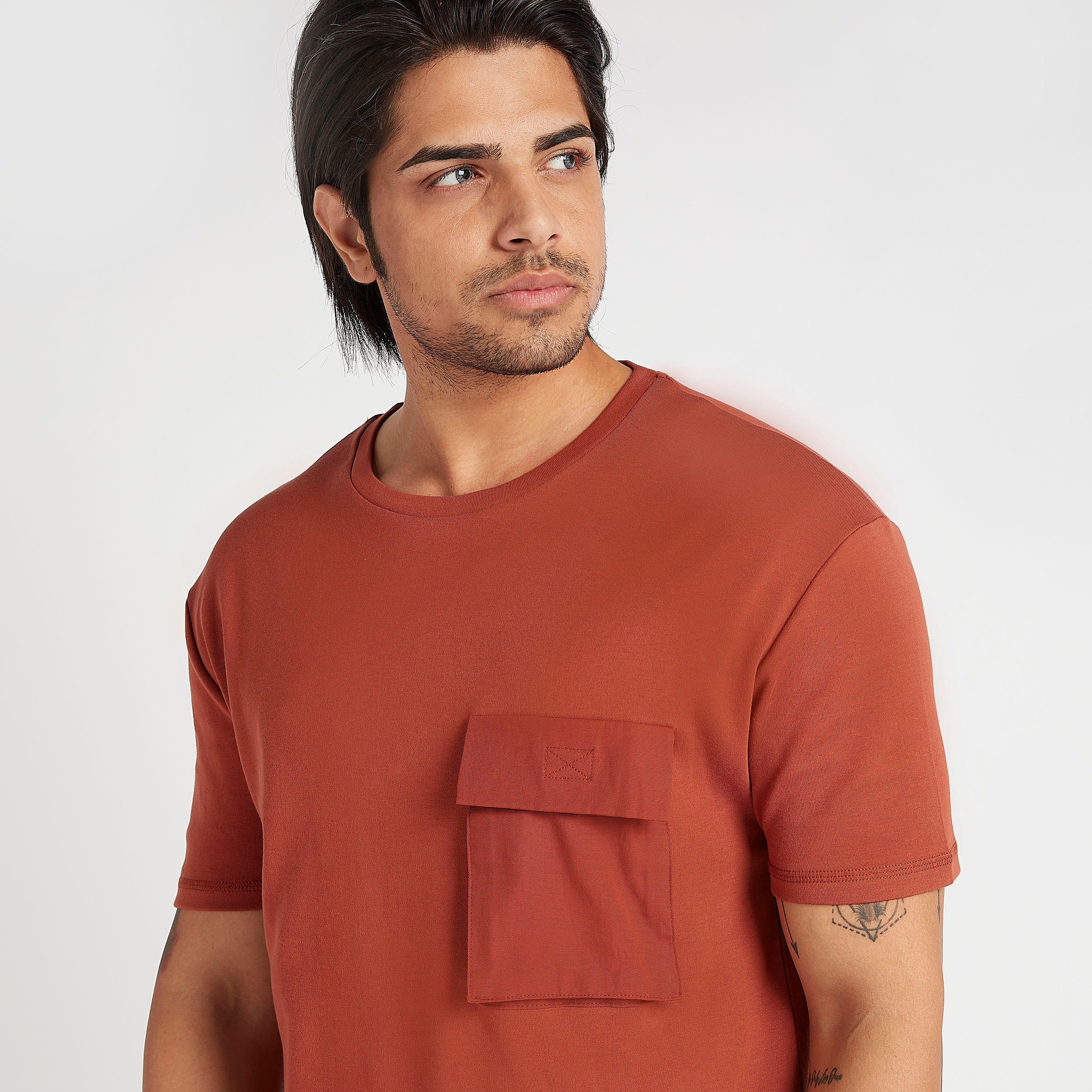 Iconic Solid Crew Neck T-shirt with Short Sleeves-men-clothing-tshirtsandpolos-tshirts-image-3