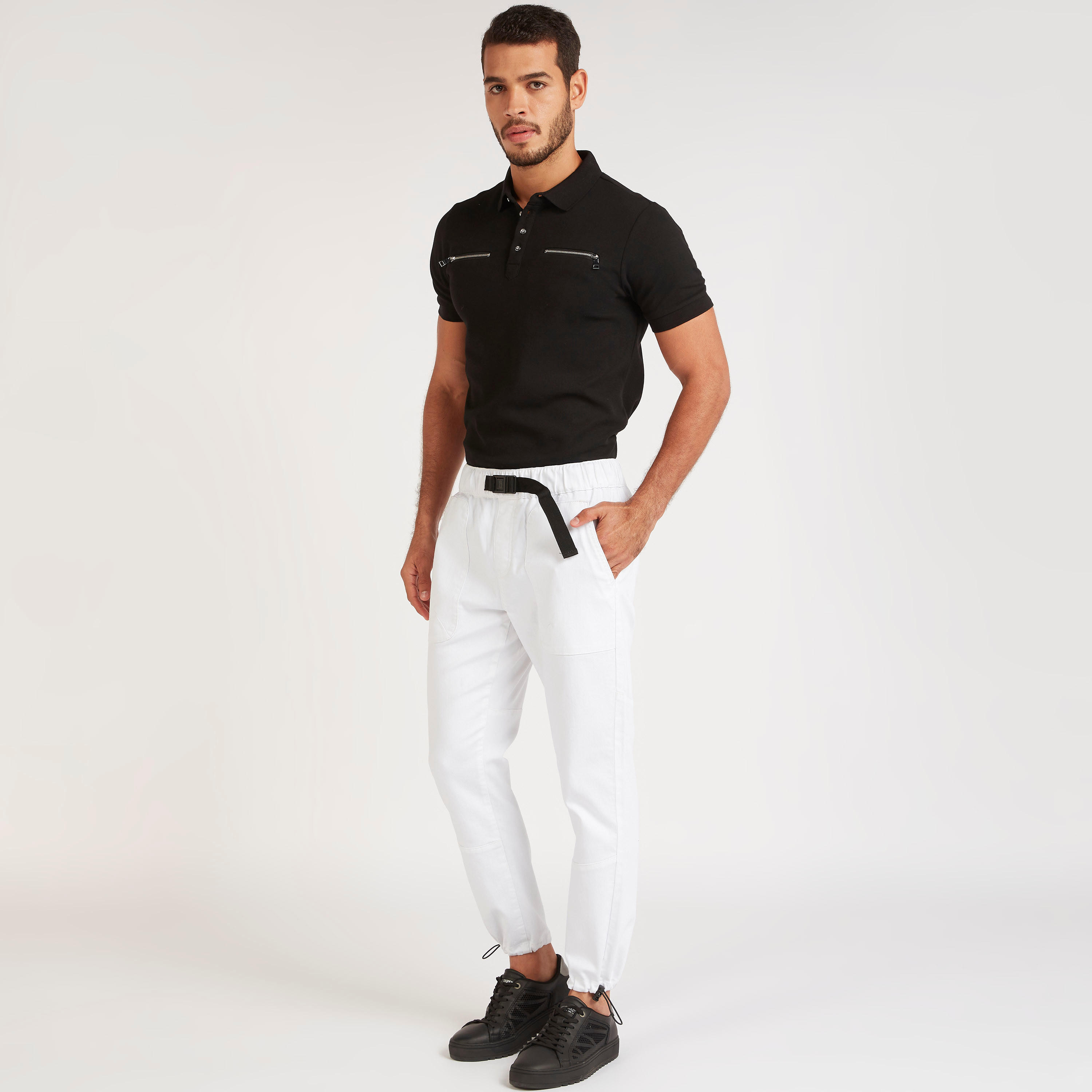 تيشيرت بولو بارز الملمس بجيوب بارز الملس من آيكونيك-men-clothing-tshirtsandpolos-polos-image-2