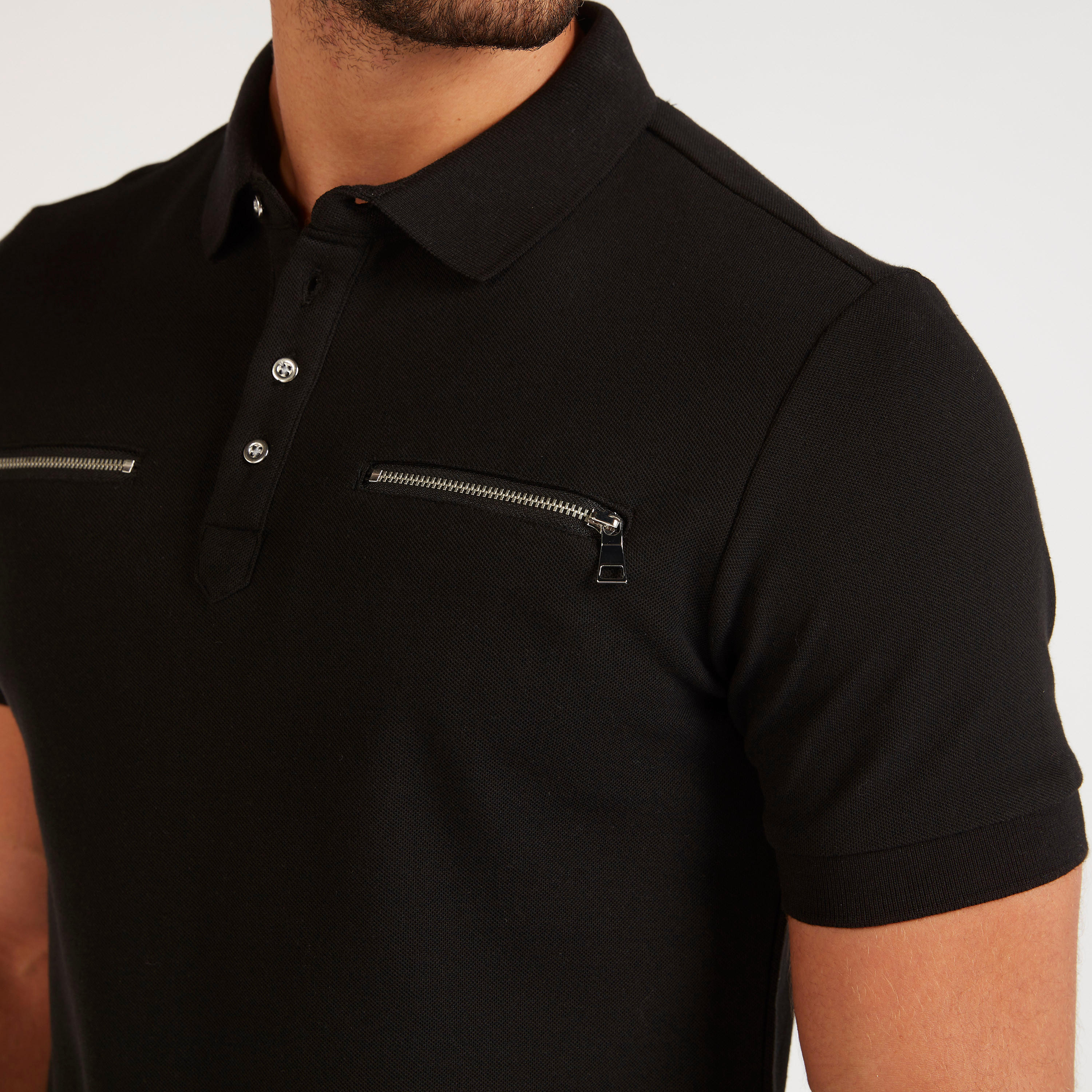 تيشيرت بولو بارز الملمس بجيوب بارز الملس من آيكونيك-men-clothing-tshirtsandpolos-polos-image-3