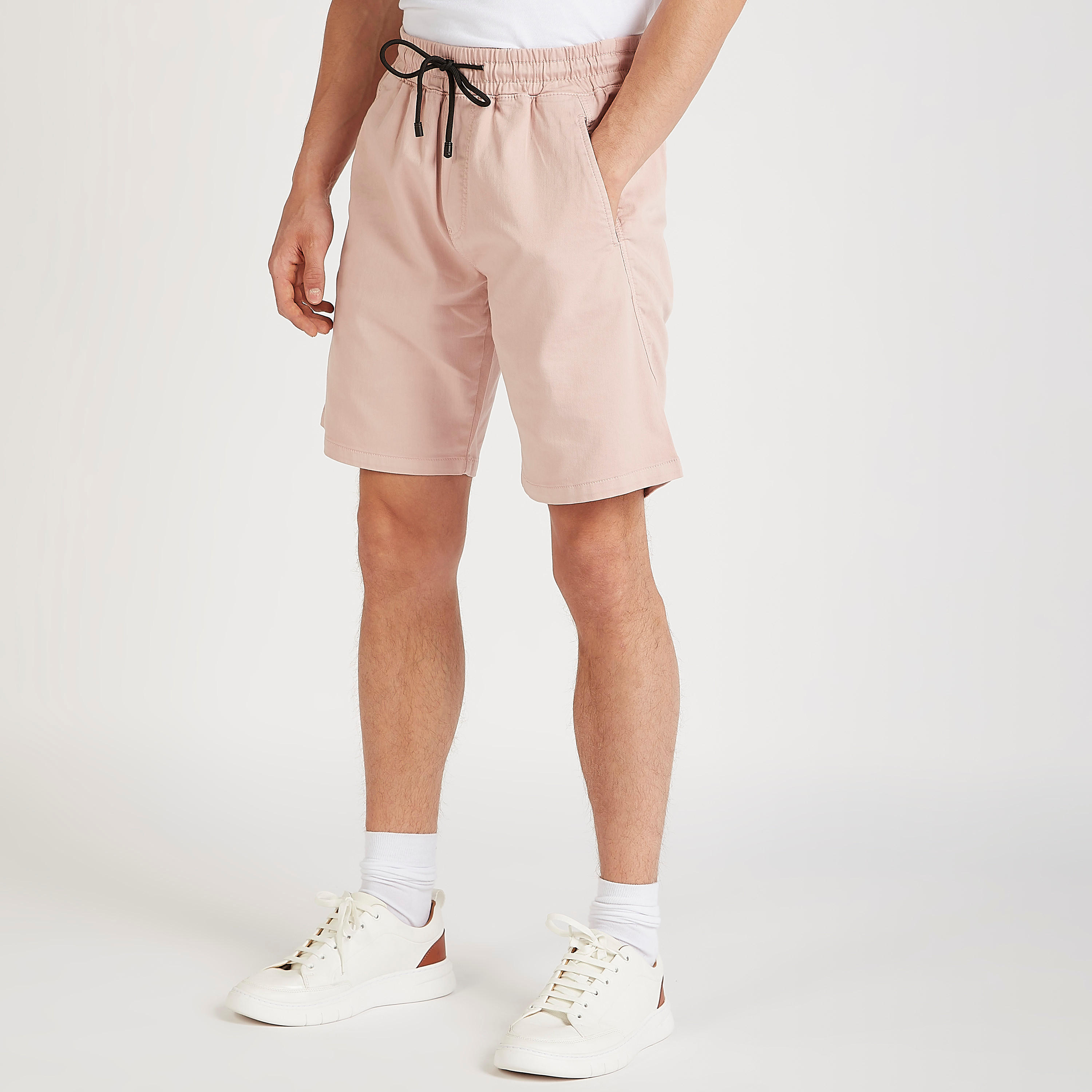 شورت سادة برباط خصر مطّاطي من آيكونيك-men-clothing-bottoms-shorts-image-4