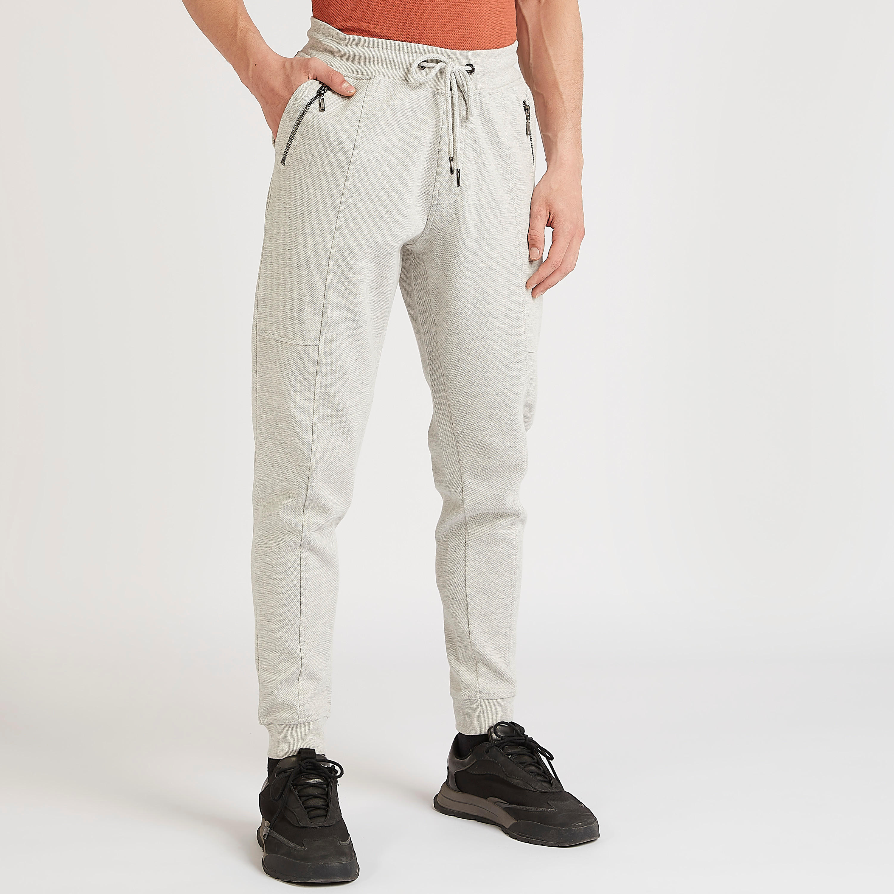 بنطلون رياضي بجيوب بسحّاب ورباط إغلاق من آيكونيك-men-clothing-bottoms-joggers-image-1