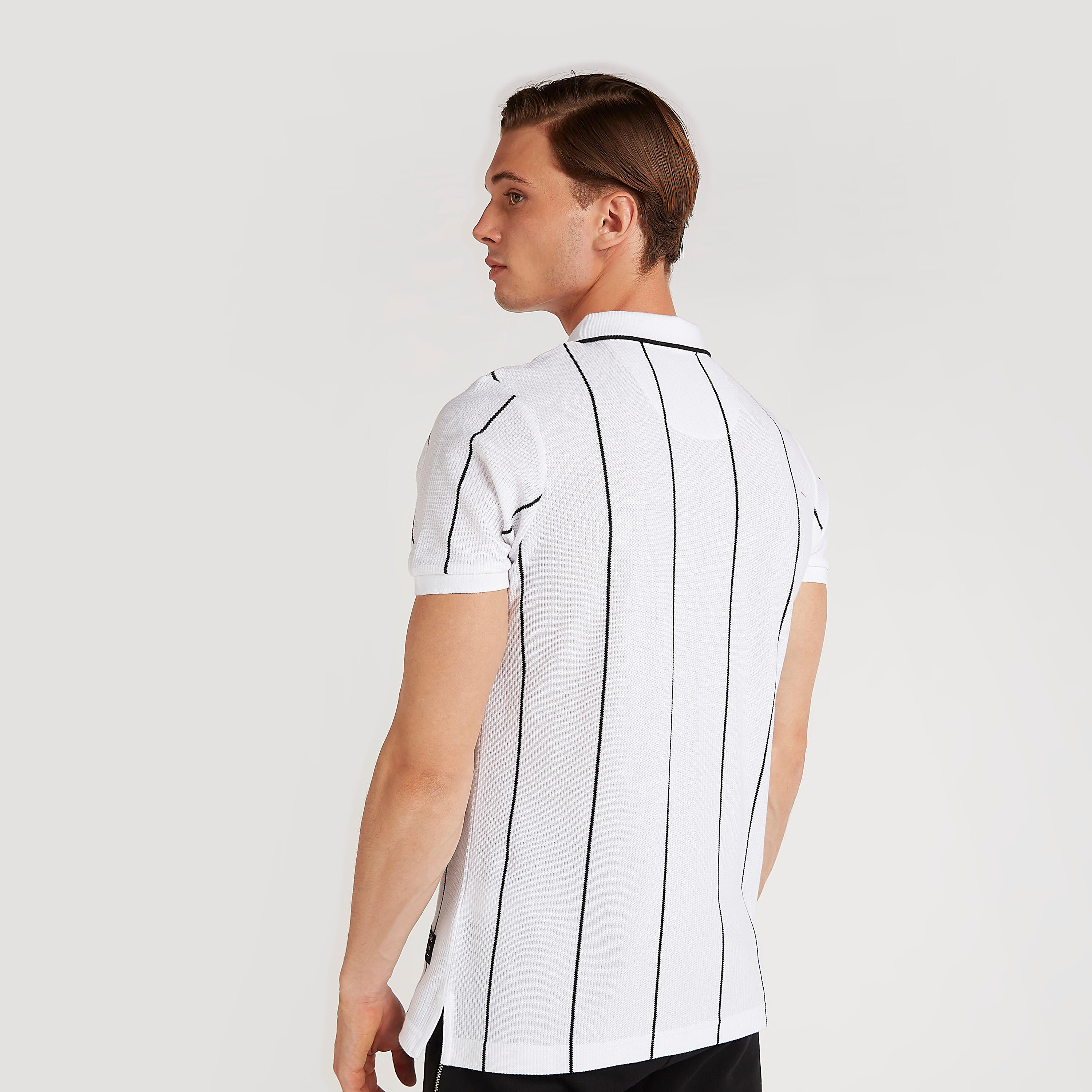 تيشيرت بولو مقلّم بوصلة أزرار سحّاب من آيكونيك-men-clothing-tshirtsandpolos-polos-image-7