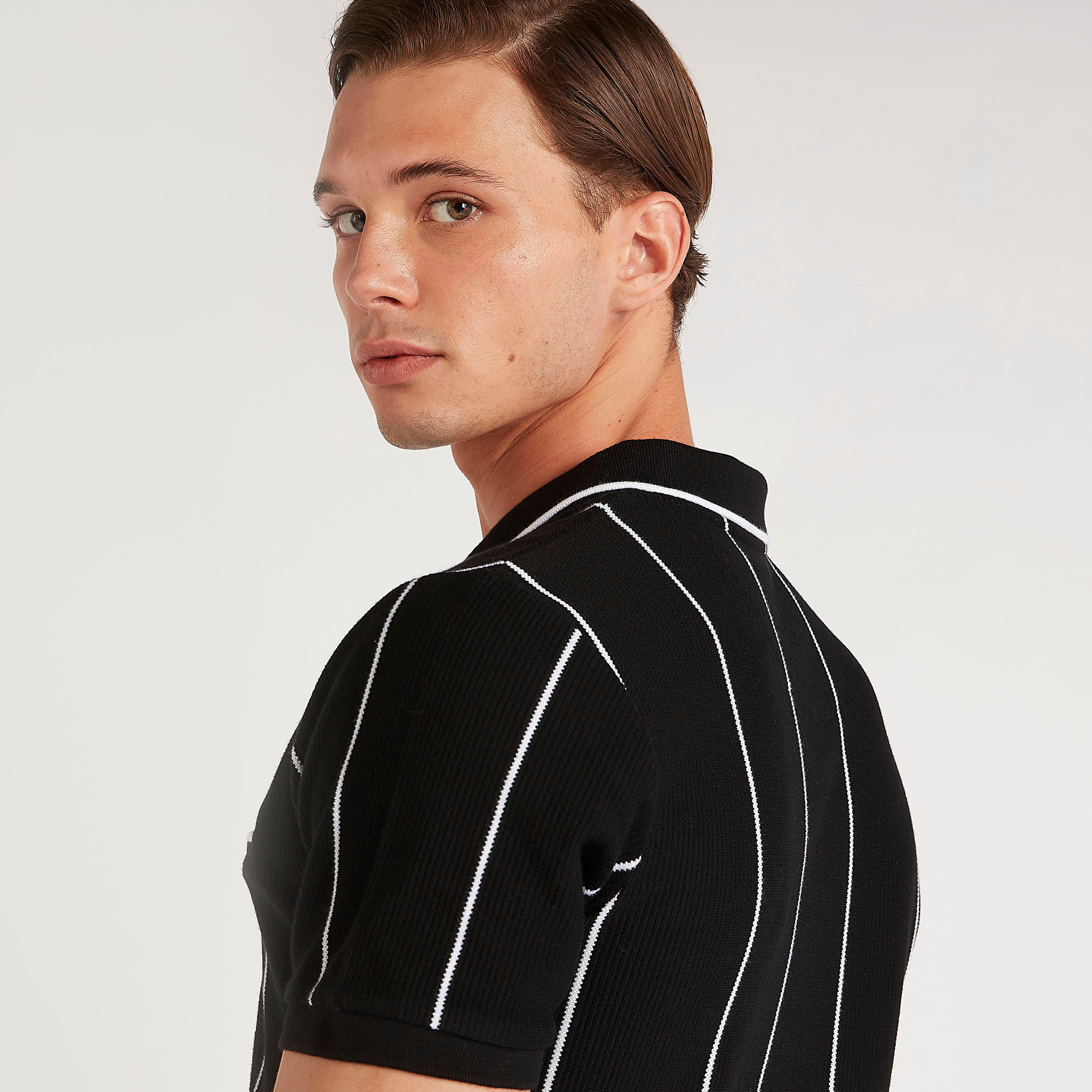 تيشيرت بولو مقلّم بوصلة أزرار سحّاب من آيكونيك-men-clothing-tshirtsandpolos-polos-image-12