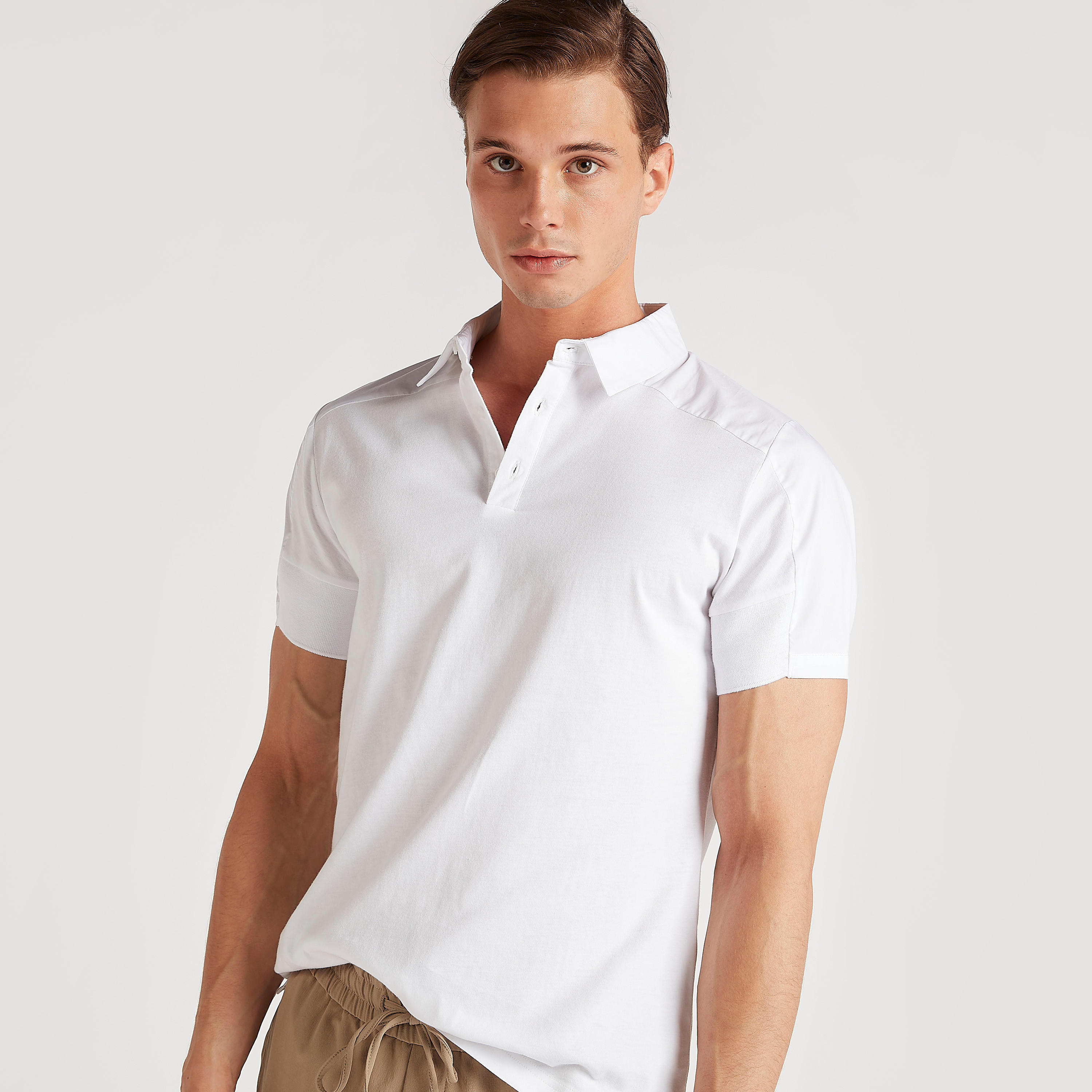 Iconic Solid Polo T-shirt with Short Sleeves-men-clothing-tshirtsandpolos-polos-image-3