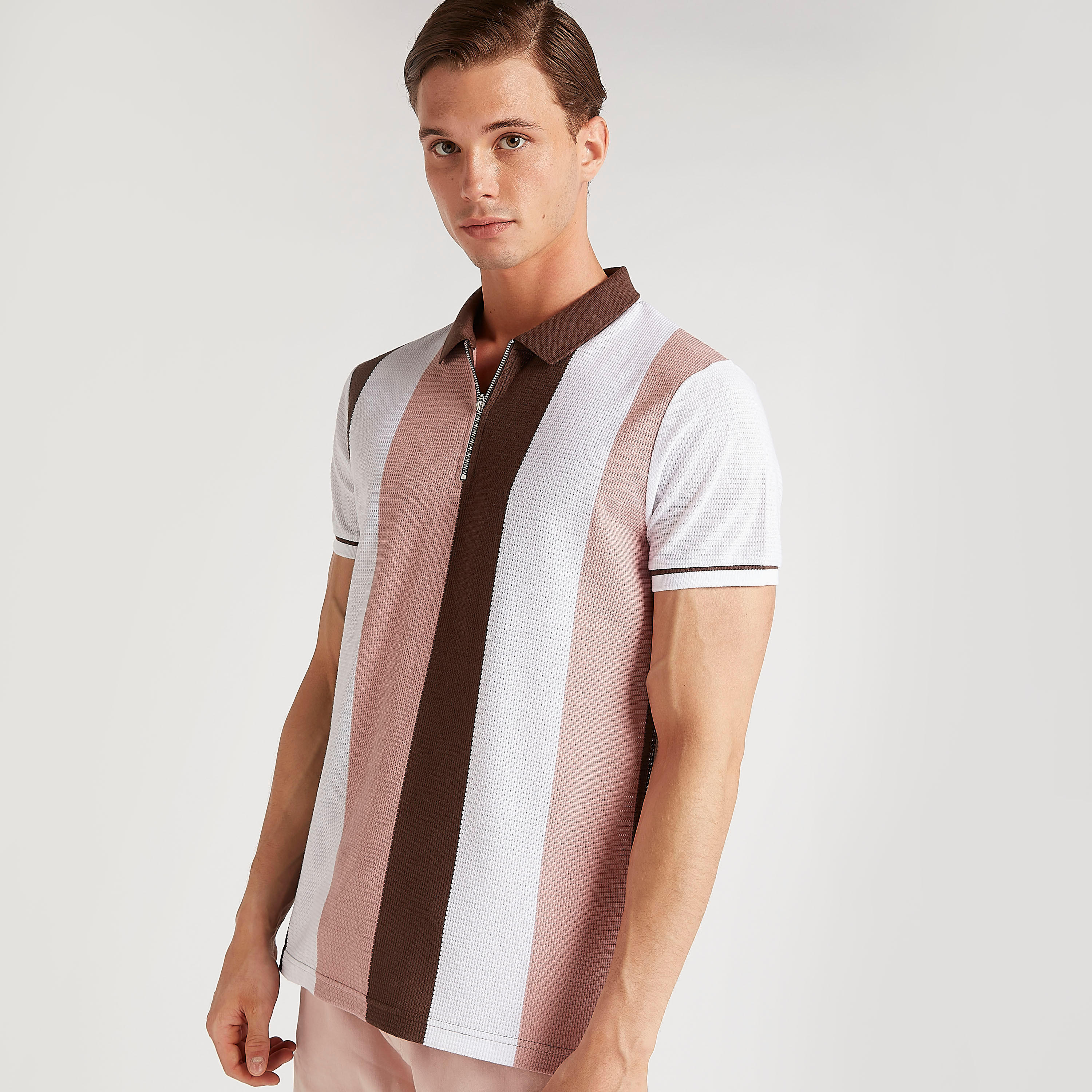 Striped Slim Fit Polo T-shirt with Short Sleeves-men-clothing-tshirtsandpolos-polos-image-6