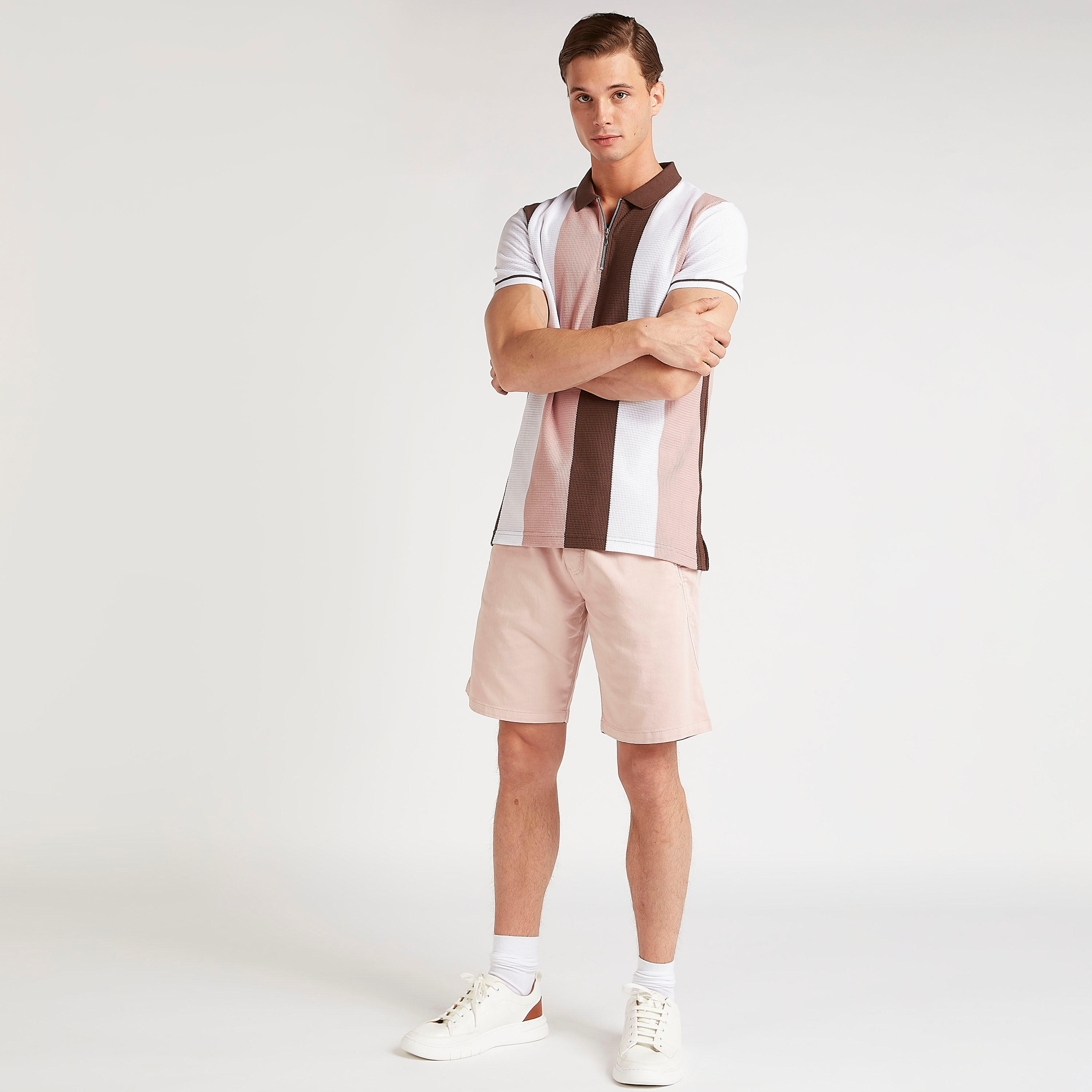 Striped Slim Fit Polo T-shirt with Short Sleeves-men-clothing-tshirtsandpolos-polos-image-7