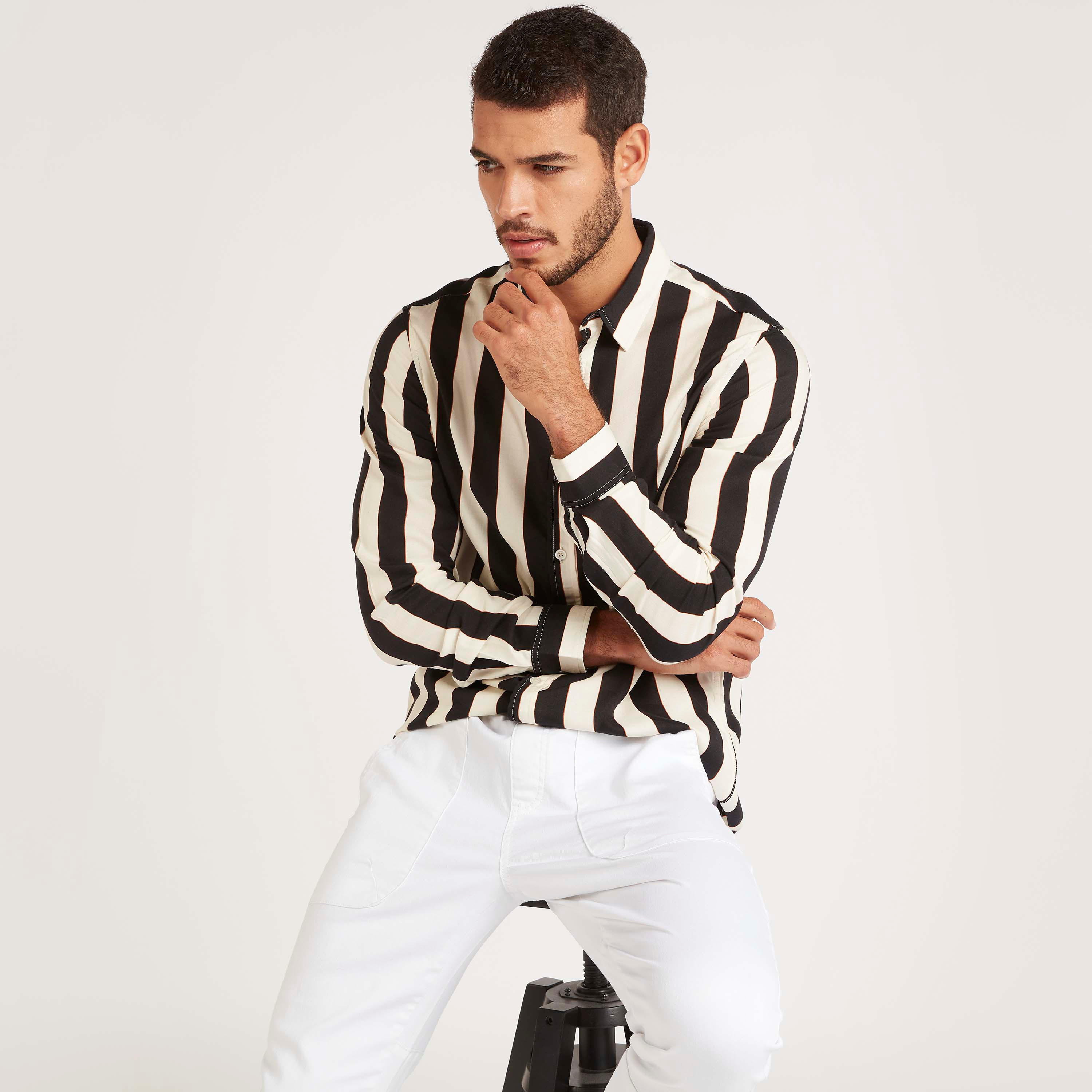 Iconic Striped Shirt with Long Sleeves-men-clothing-shirts-image-8