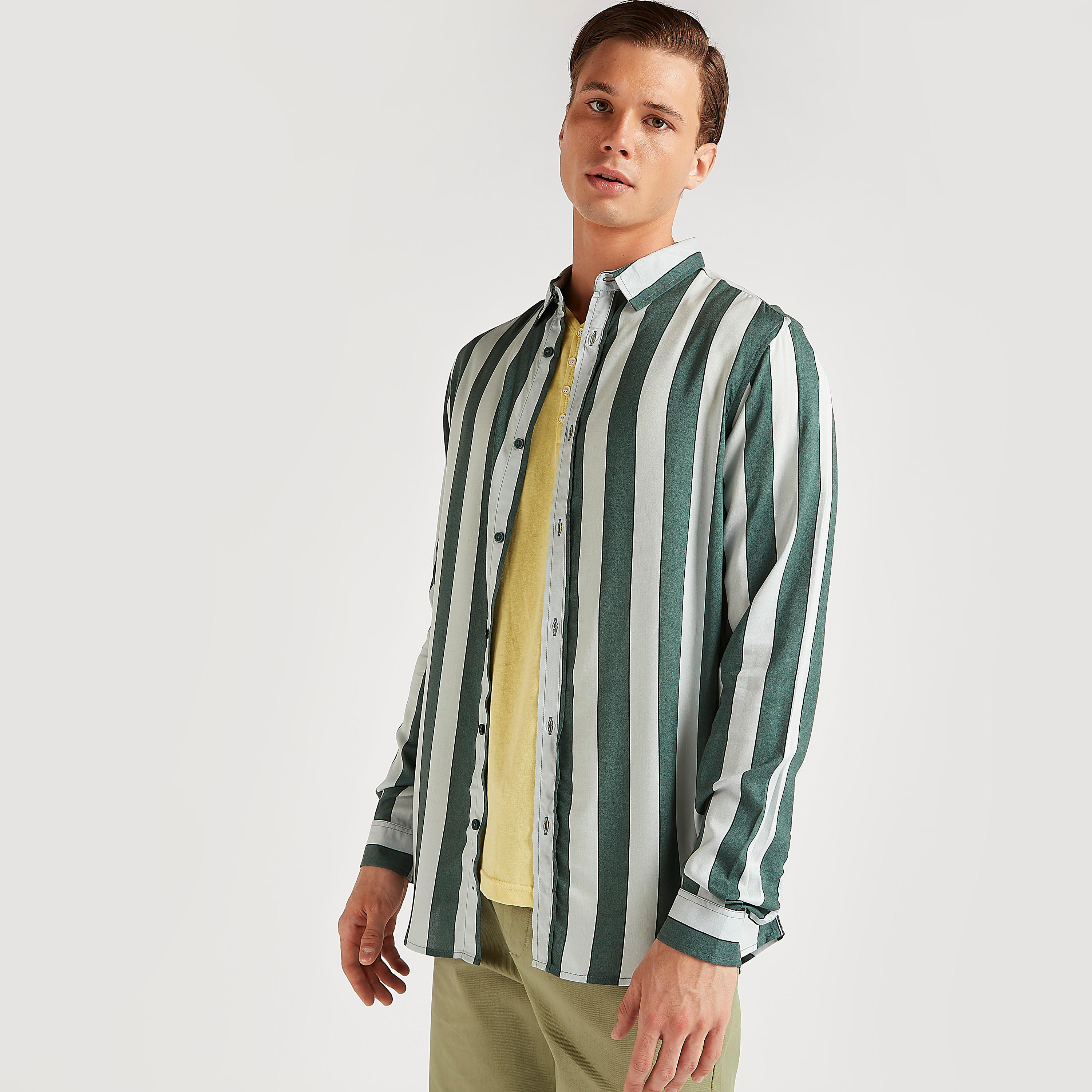 Iconic Striped Shirt with Long Sleeves-men-clothing-shirts-image-1