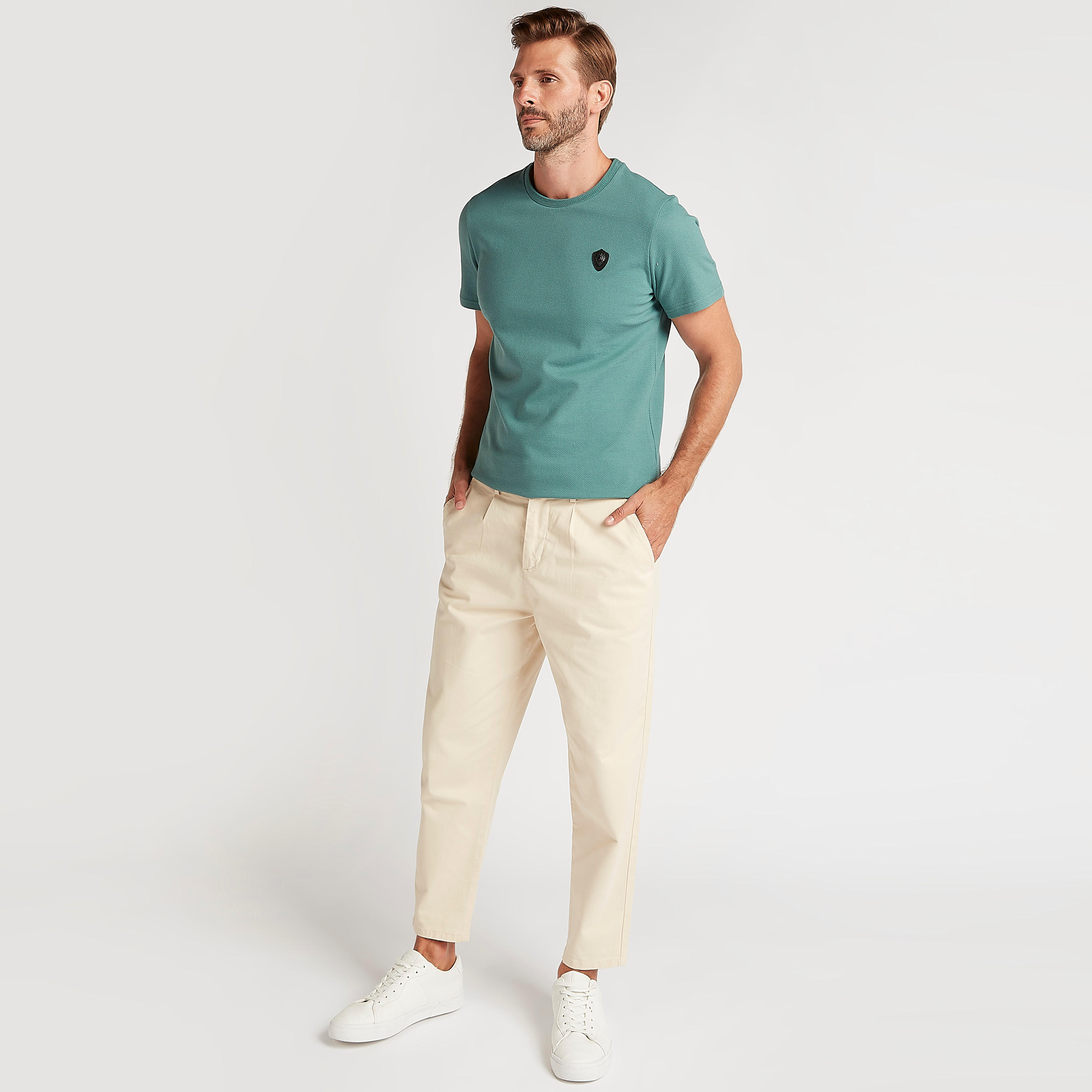 Iconic T-shirt with Applique Detail and Crew Neck-men-clothing-tshirtsandpolos-tshirts-image-2
