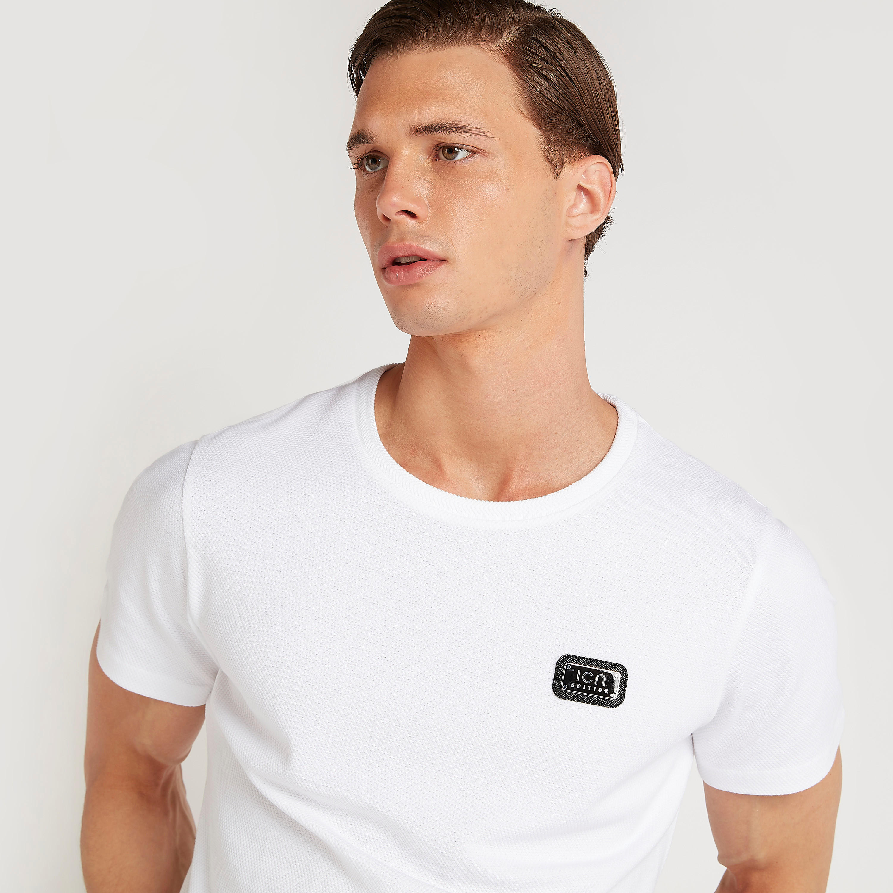 Iconic T-shirt with Applique Detail and Crew Neck-men-clothing-tshirtsandpolos-tshirts-image-3