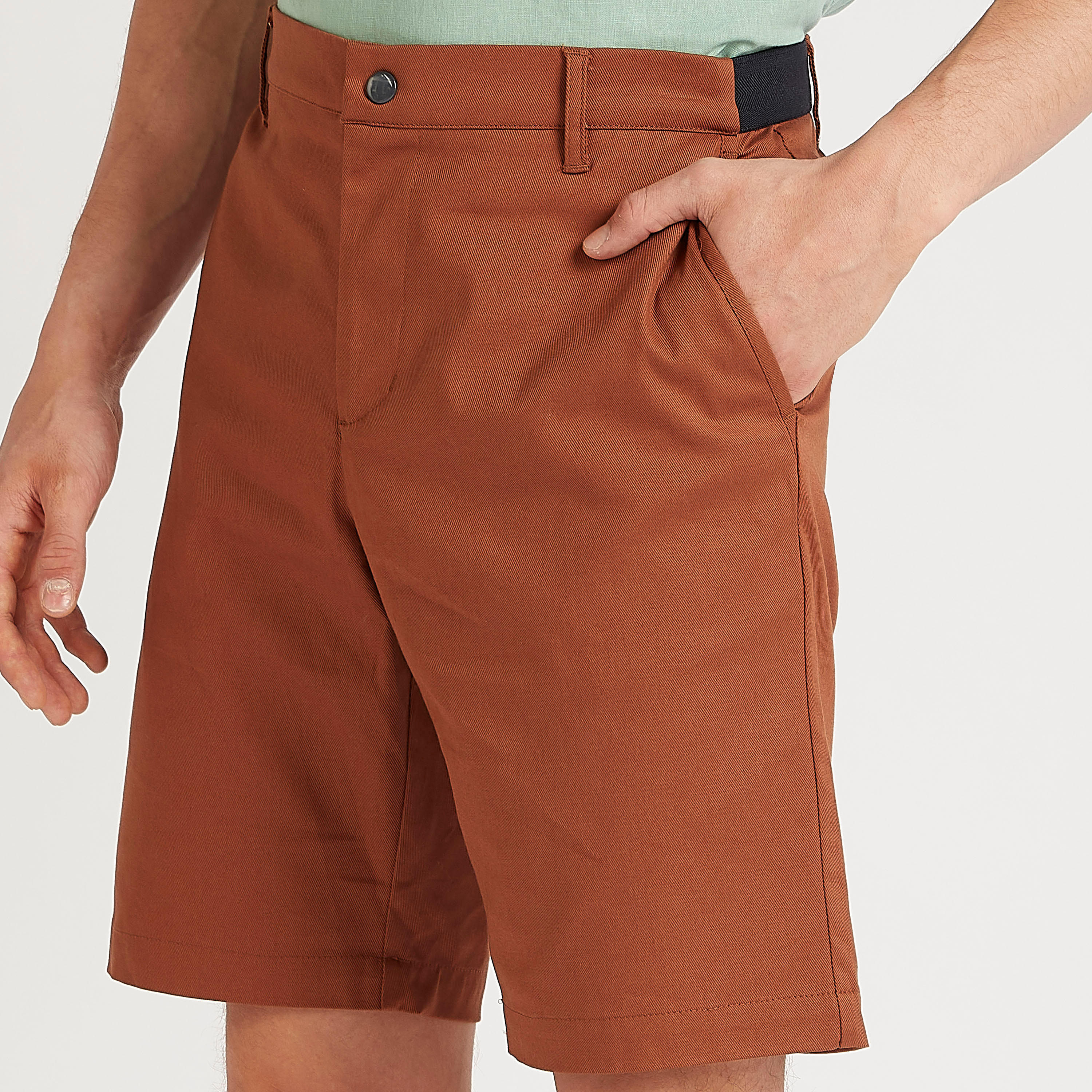 شورت بارز الملمس بقصة سليم وخصر مرن من آيكونيك-men-clothing-bottoms-shorts-image-3