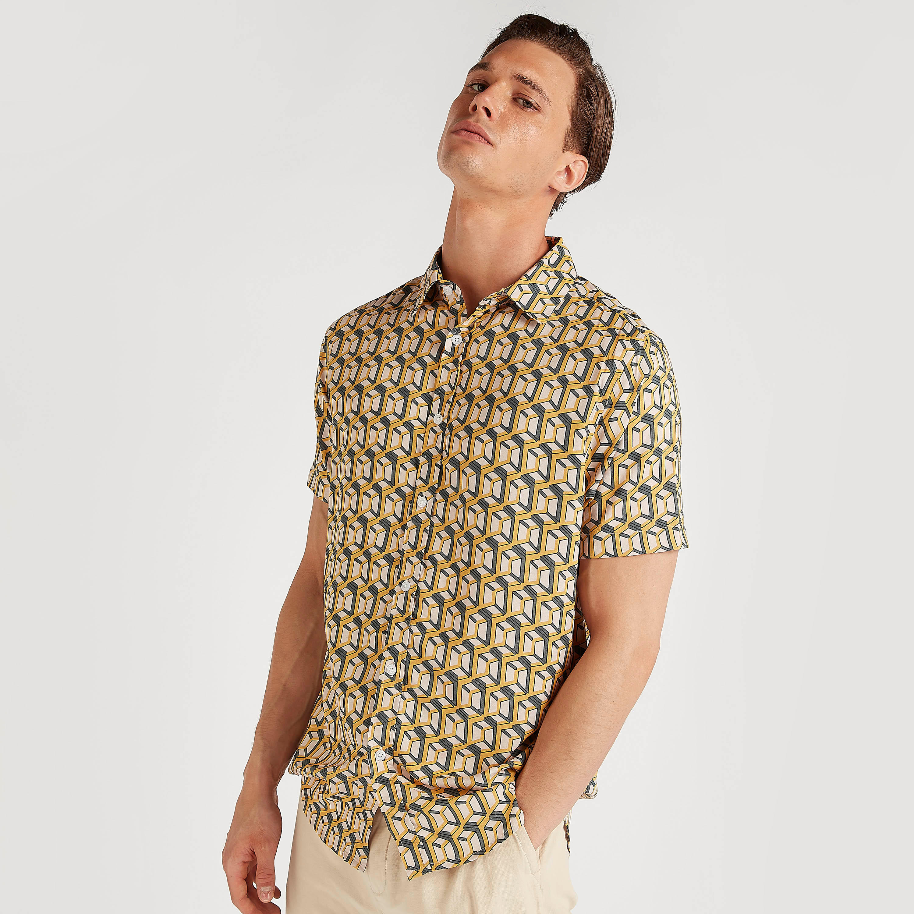 Iconic Printed Shirt with Short Sleeves-men-clothing-shirts-image-6