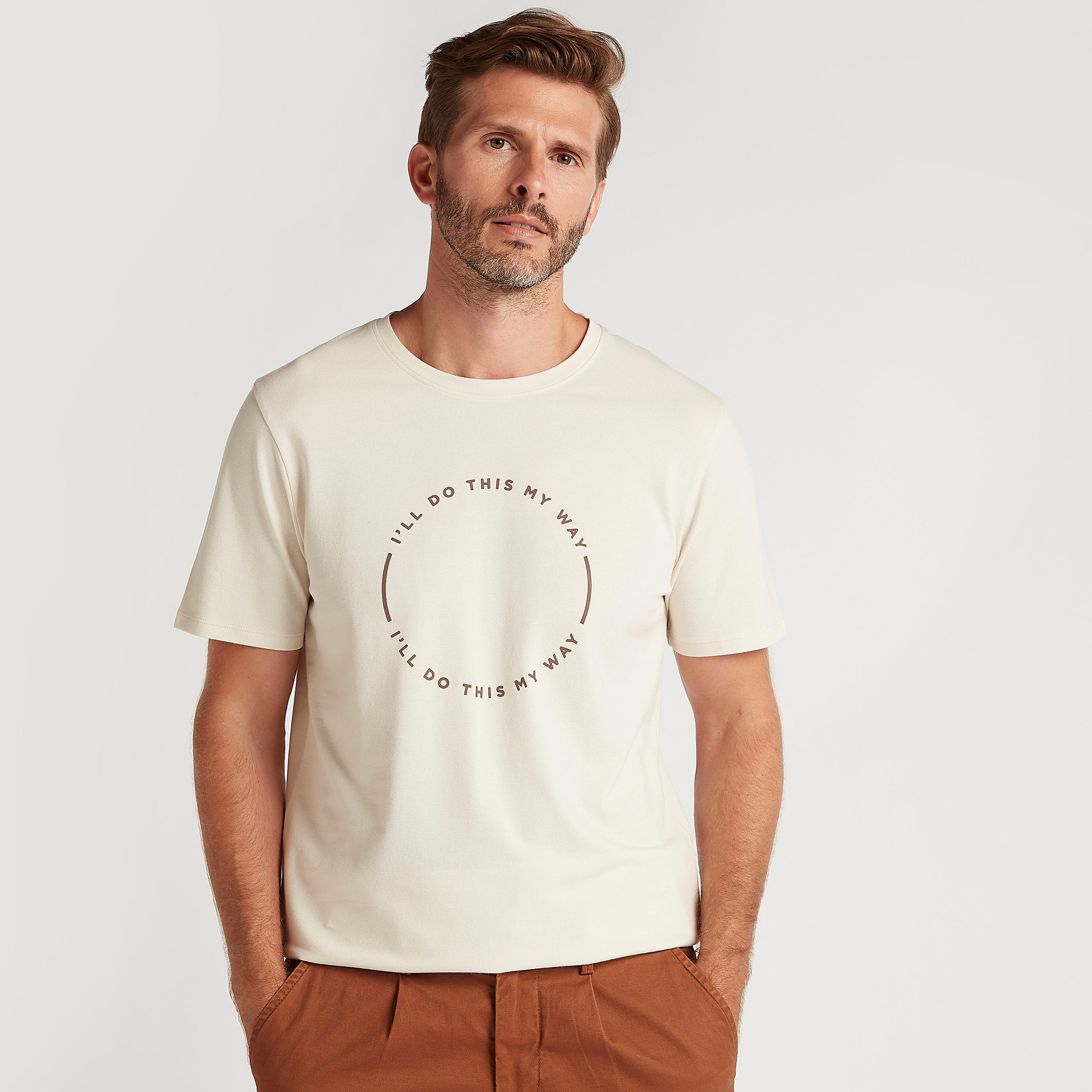 Iconic Printed T-shirt with Short Sleeves and Crew Neck-men-clothing-tshirtsandpolos-tshirts-image-1